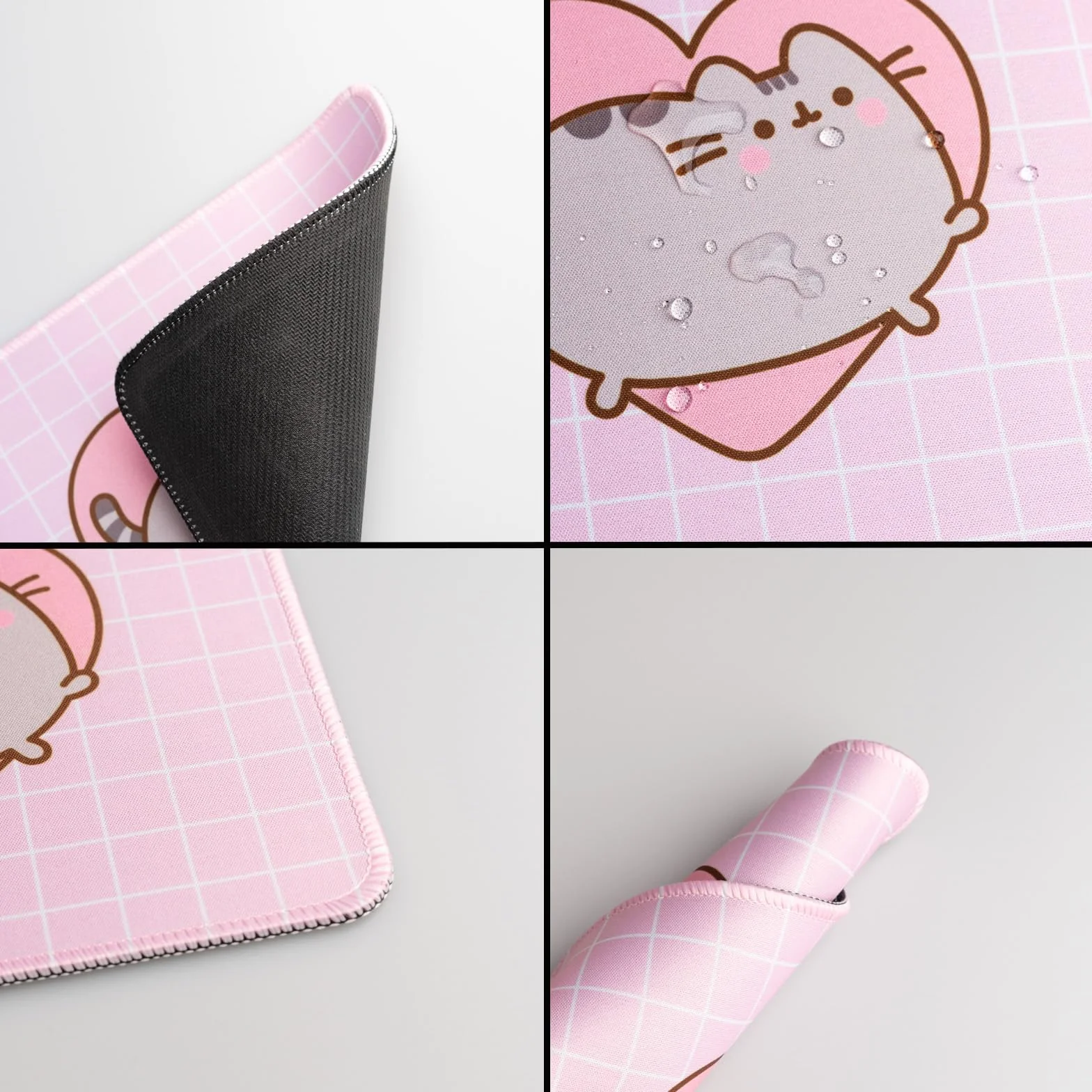Grupo Erik Pusheen Mouse Pad | Non-Slip Rubber Base & Waterproof Gaming Mat | Pusheen Gifts | Pink Mat | Small Merch
