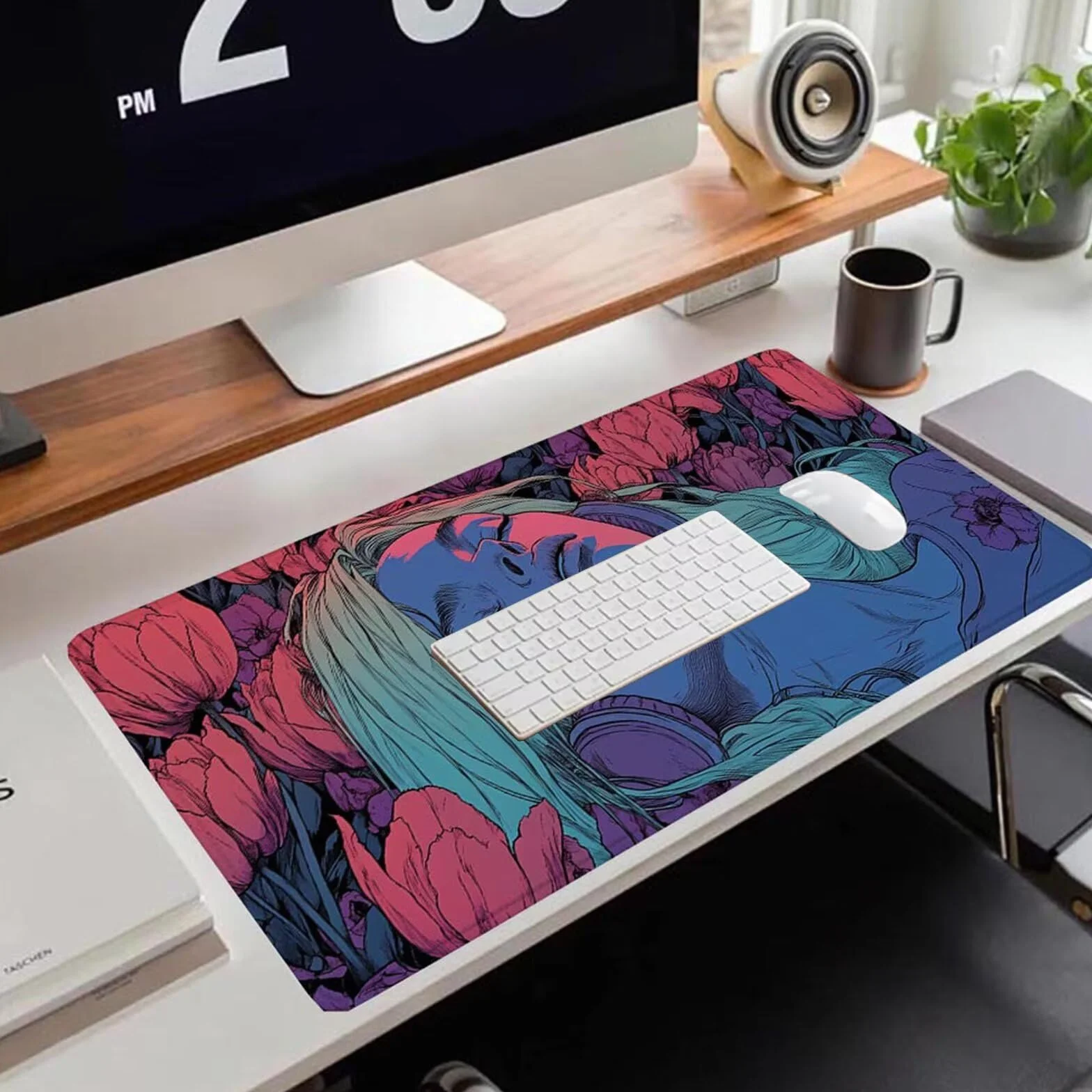 Gamingowa podkładka pod mysz 1200 x 600 x 3 mm, XXL, wodoszczelna, odporna na ścieranie, z przyszytymi krawędziami, podkładka na biurko, poprawia prędkość i precyzję, pod laptopa, komputera, wzór