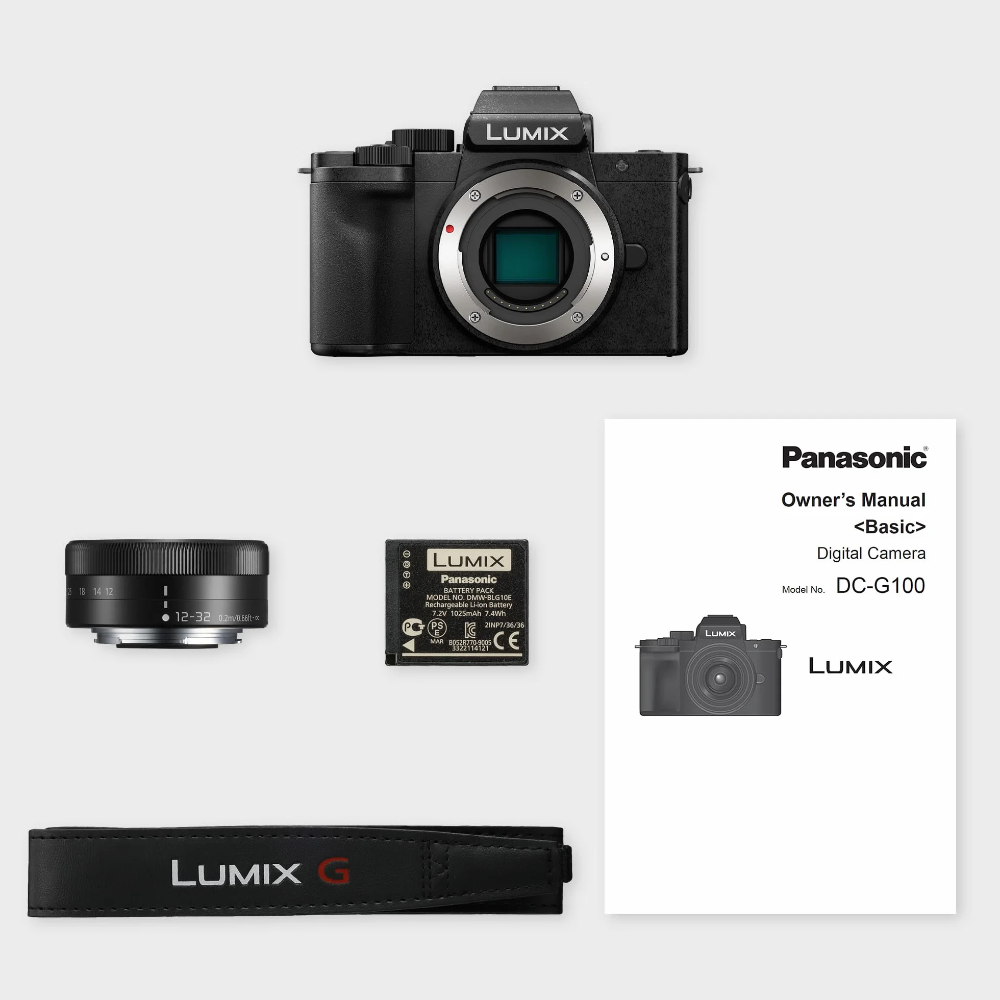 Panasonic Lumix DC-G100DKEGK Mikro Cztery Trzecie Bezlusterkowa kamera z obiektywem Lumix G Vario F3.5-5.6, 20.3MP, 4K 30p i FHD 60, Kamera Vloging, Monitor Wolny Kąt, USB-C, Czarny