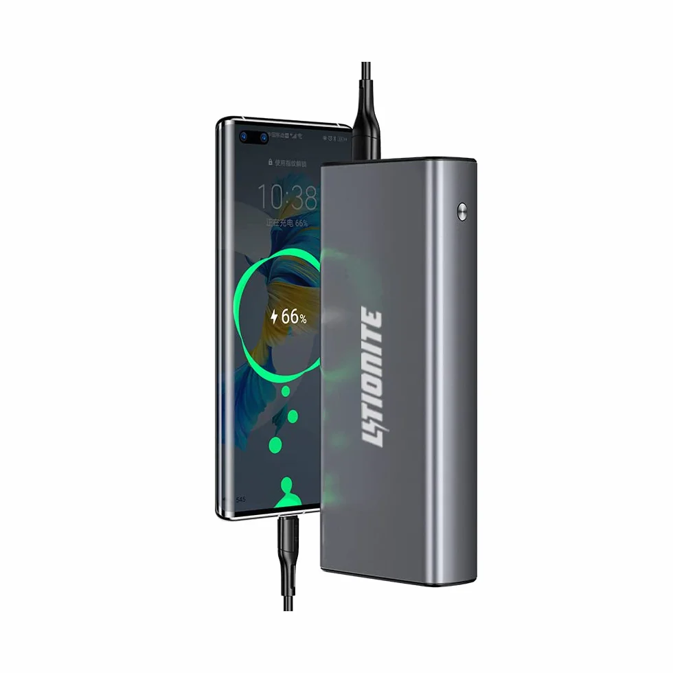 LITIONITE Capsule 65W / 30.000mAh Power Bank z aluminium PD3.0 USB Type-C (65W Max) - 2x USB-A (Quick Charge 3.0) - Przenośna bateria zewnętrzna do laptopa/MacBook/Surface/Smartphone/Tablet