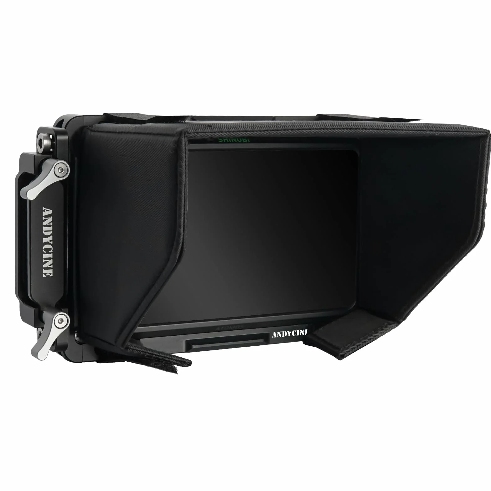 Klatka monitora ANDYCINE z osłoną przeciwsłoneczną kompatybilna z Atomos Ninja V/Ninja V+/Shinobi, wbudowanymi szynami Nato i zaciskiem kabla HDMI