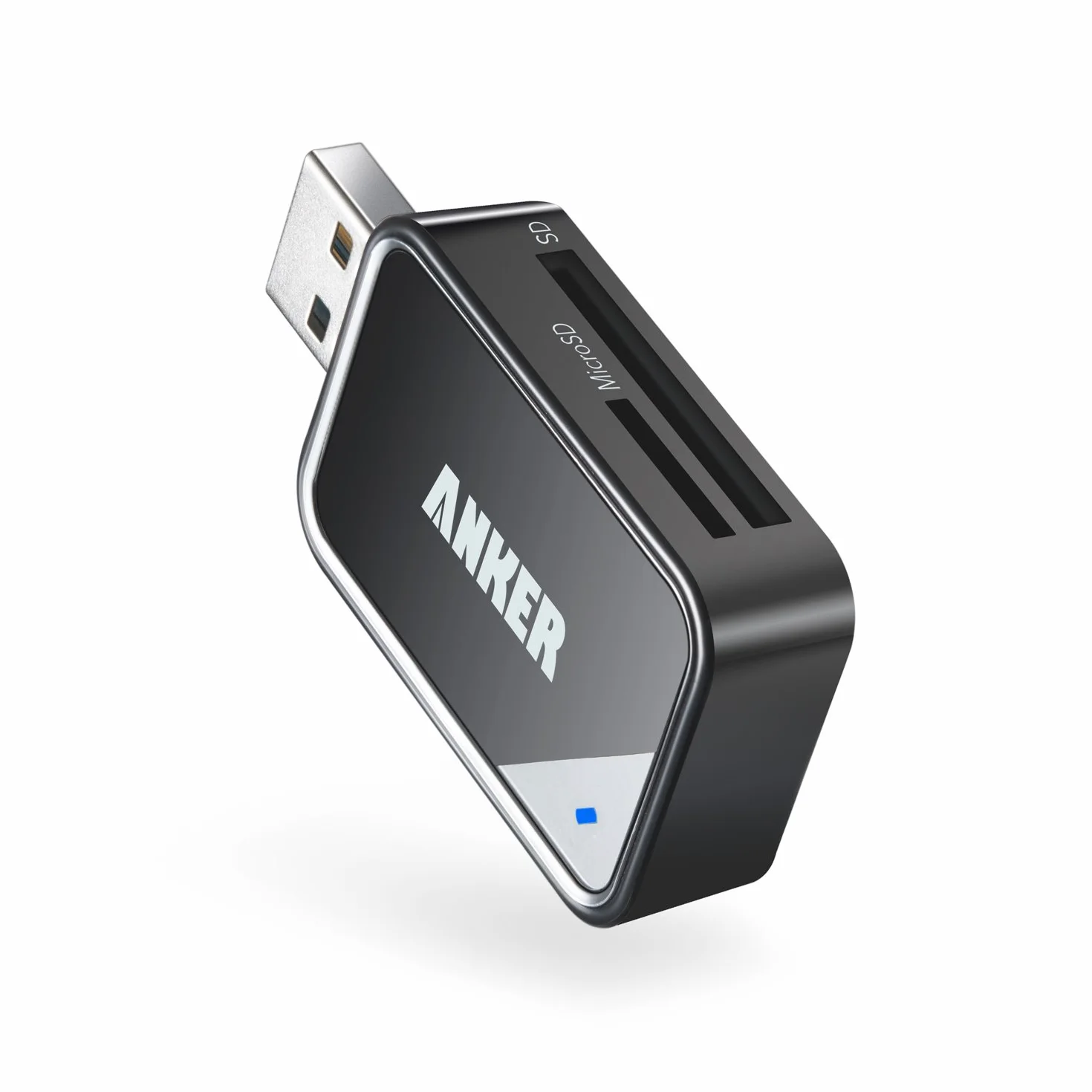 Anker USB 3.0 SD/TF Memory Card Reader 2 Slots Card Reader for SDXC, SDHC, SD, MMC, RS-MMC, Micro SDXC, Micro SD, Micro SDHC Card, Supports UHS-I Cards