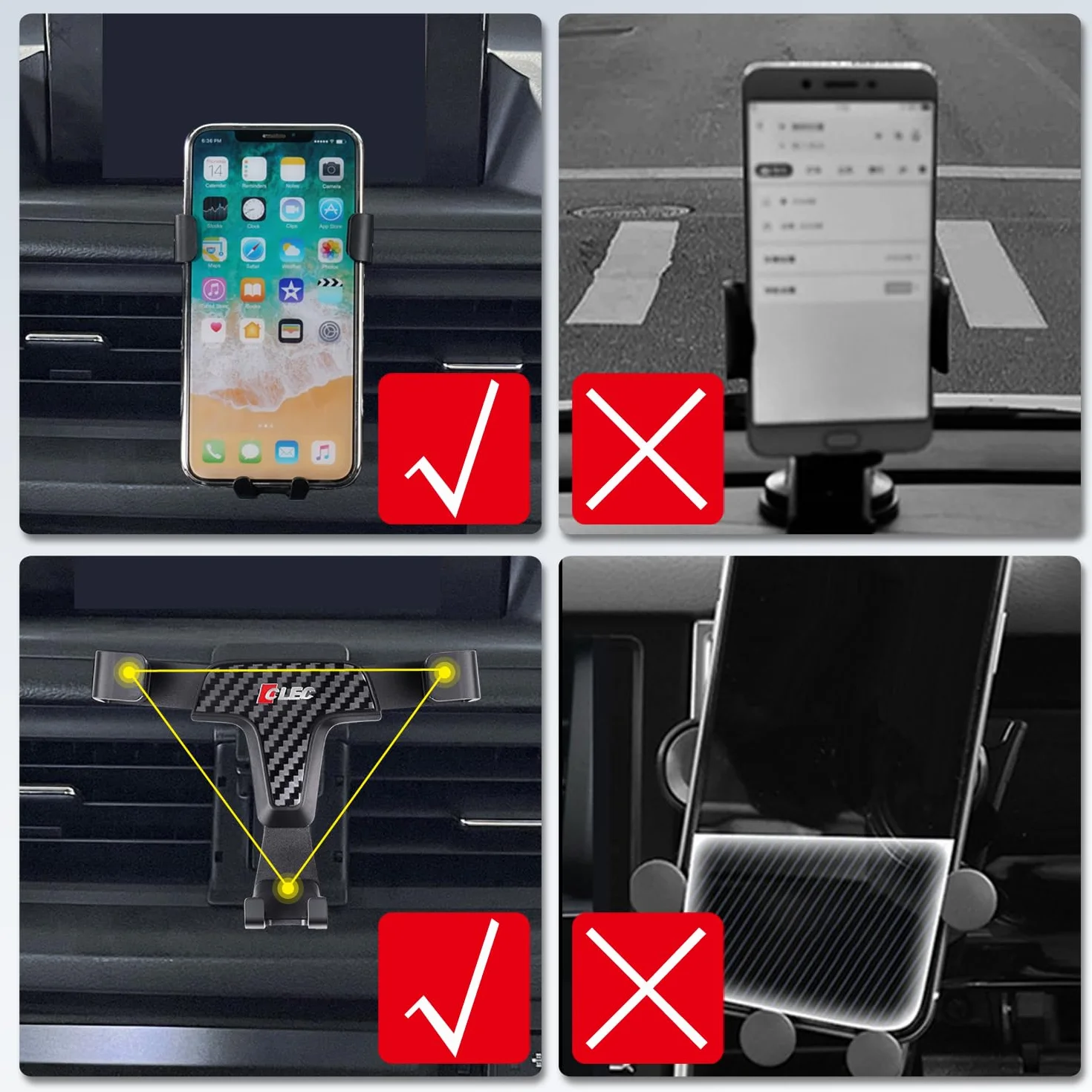 ITrims Samochodowy uchwyt na telefon do Lexus CT 200h 2011-2017, uchwyt na deskę rozdzielczą, uchwyt na telefon komórkowy, regulowany stojak na telefon, uniwersalny, kompatybilny z większością