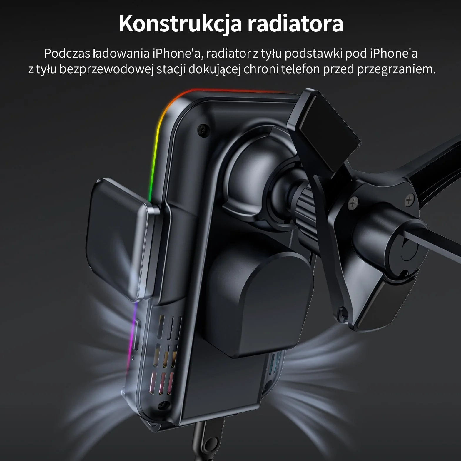 MANKIW Samochodowy Uchwyt na Telefon, Bezprzewodowa Ładowarka, Automatyczne Zaciskanie,Indukcja Elektromagnetyczna, Akcesoria, Uchwyt na Odpowietrznik do iPhone'a 17/16/15/14/13/12/11 i Samsung