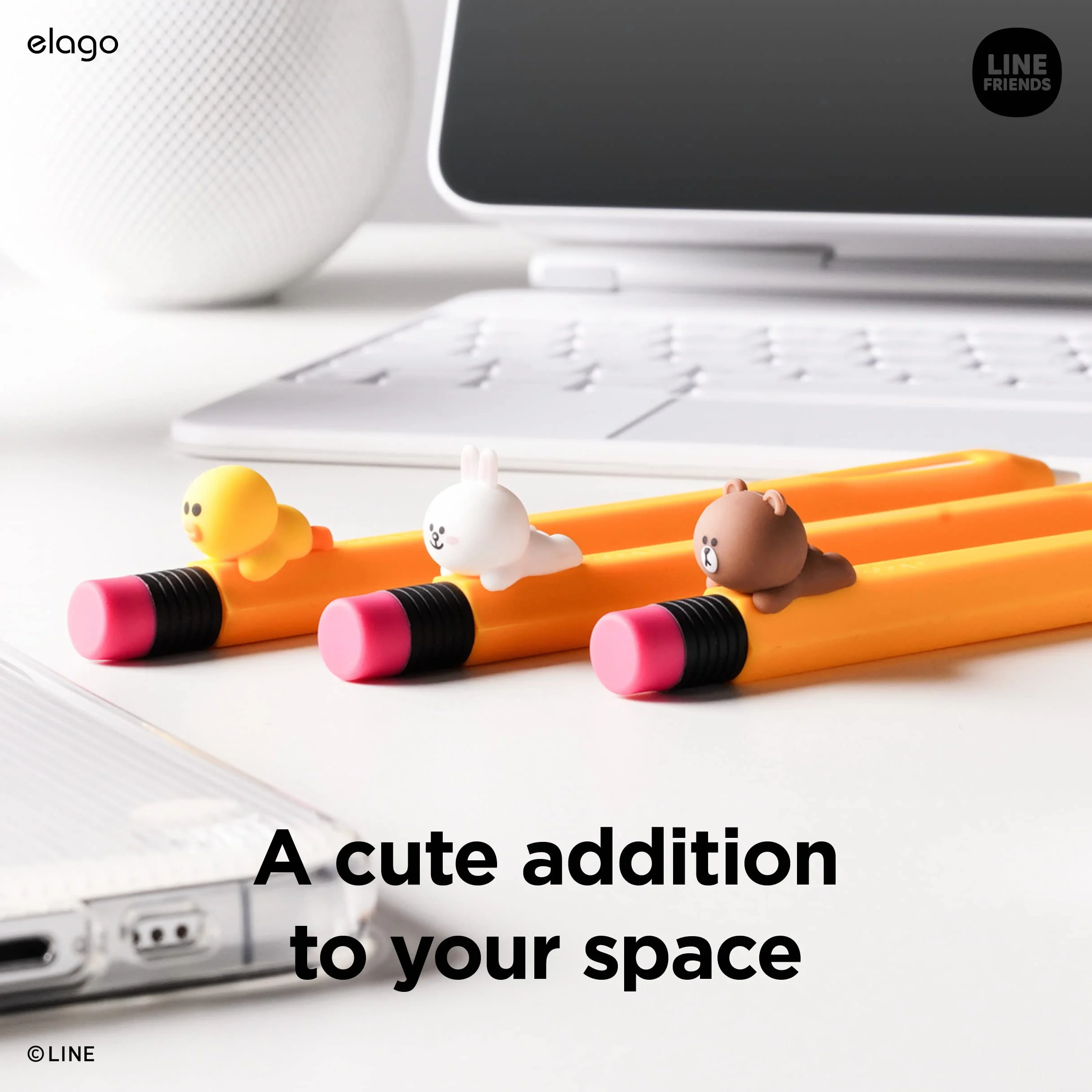 elago LINE Friends piórnik Apple Pencil 2 generacji silikonowy pokrowiec ochronny brązowy