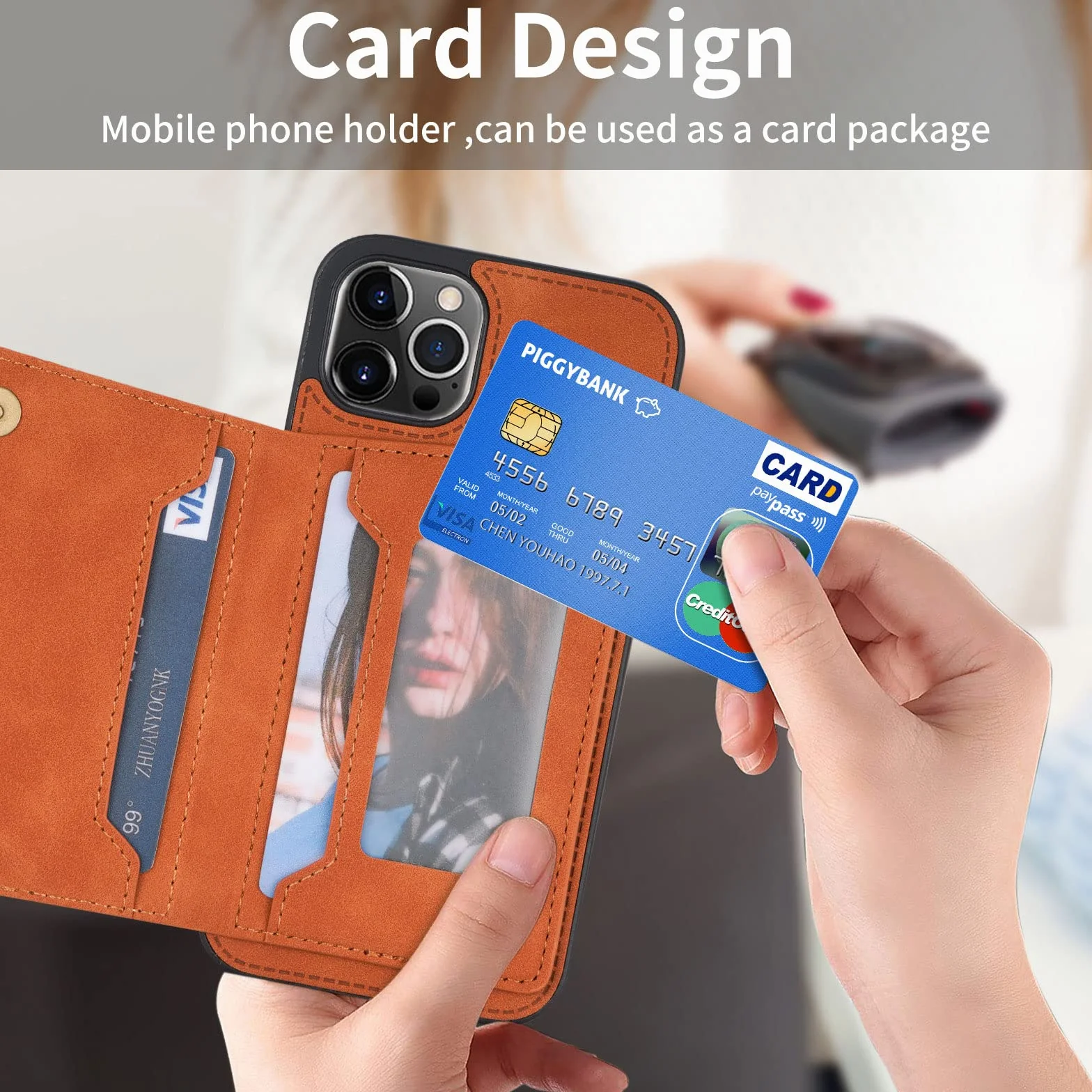 Etui do iPhone 14/14 Pro/14 Plus/14 Pro Max, skórzany portfel z 2 przegródkami na karty, z klapką, etui na telefon komórkowy, zapięcie magnetyczne, etui ochronne, czerwone, 14 Pro Max 6,7"
