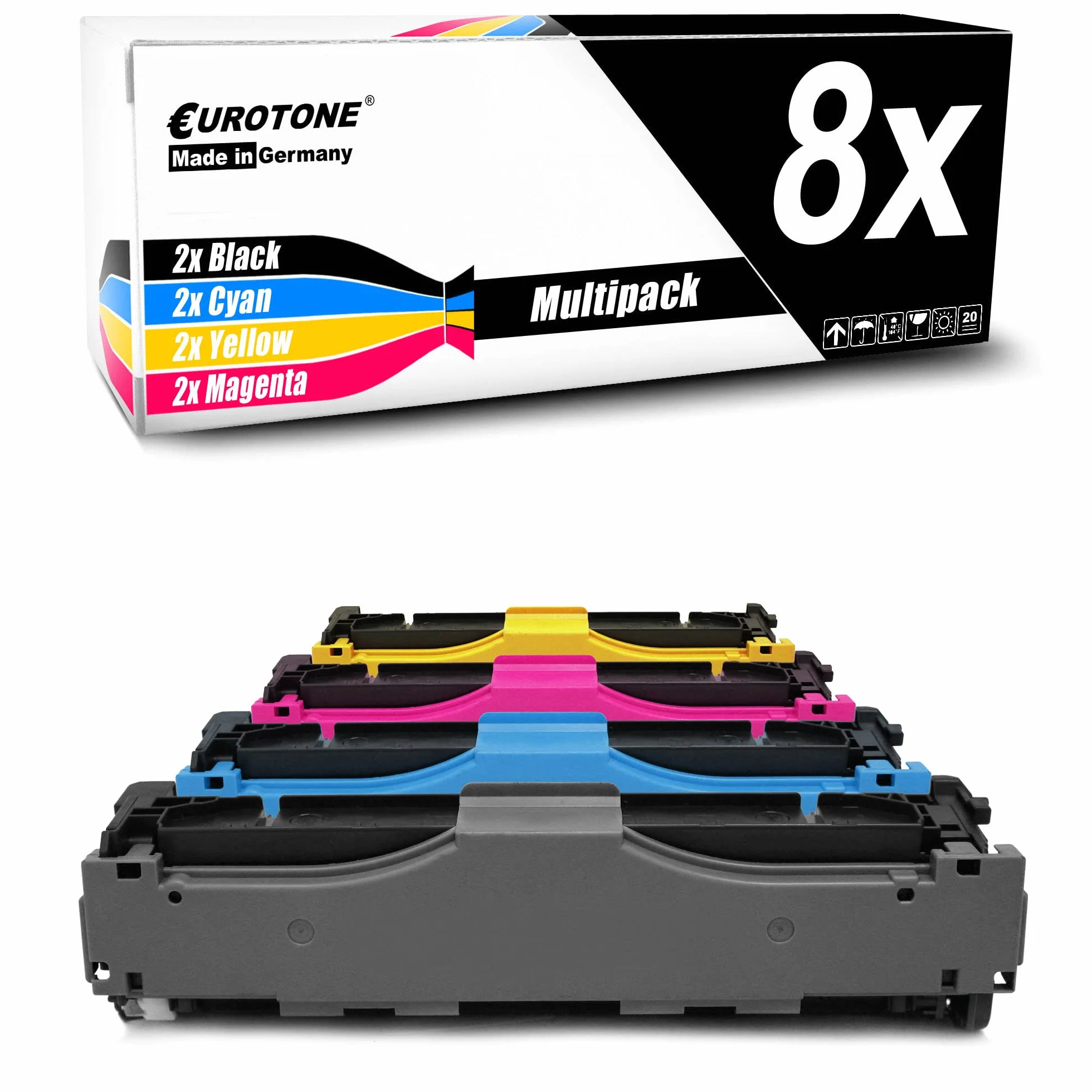 Eurotone Toner 8X kompatybilny jako zamiennik do HP Laserjet Pro 400 Color M451 M475 zastępuje CE410X-13A 305A 305X