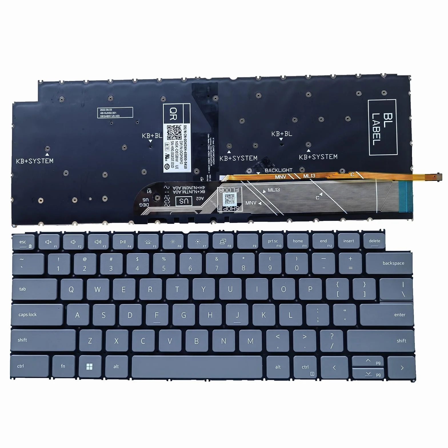 Klawiatura do laptopa Dell Latitude 3320 3330 3420 3430 P144G001 części laptopa (szare podświetlenie US)