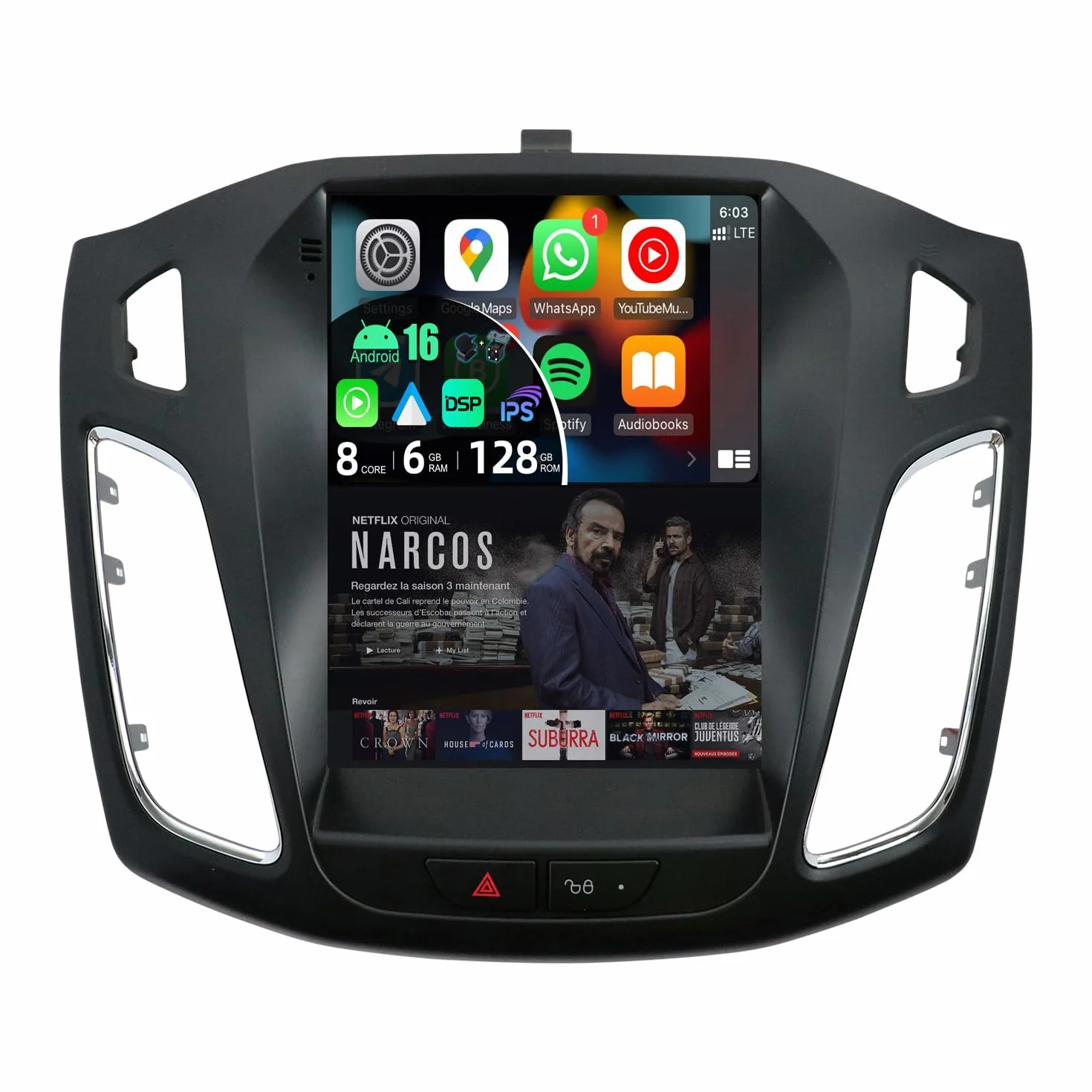 6G+128G Octa-Core | Radio samochodowe Android 15 dla Forda Focus MK3 (2012-2017) - Radio GPS z nawigacją - bezprzewodowe CarPlay i Android Auto - IPS 9,7 cala 2 Din - DSP, sterowanie na