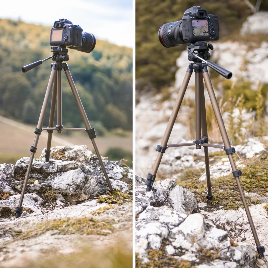 Hama Statyw do aparatu i kamery Star 75 (głowica obrotowa, 42,5-125 cm, tripod, 3 nogi, aluminium) beżowy