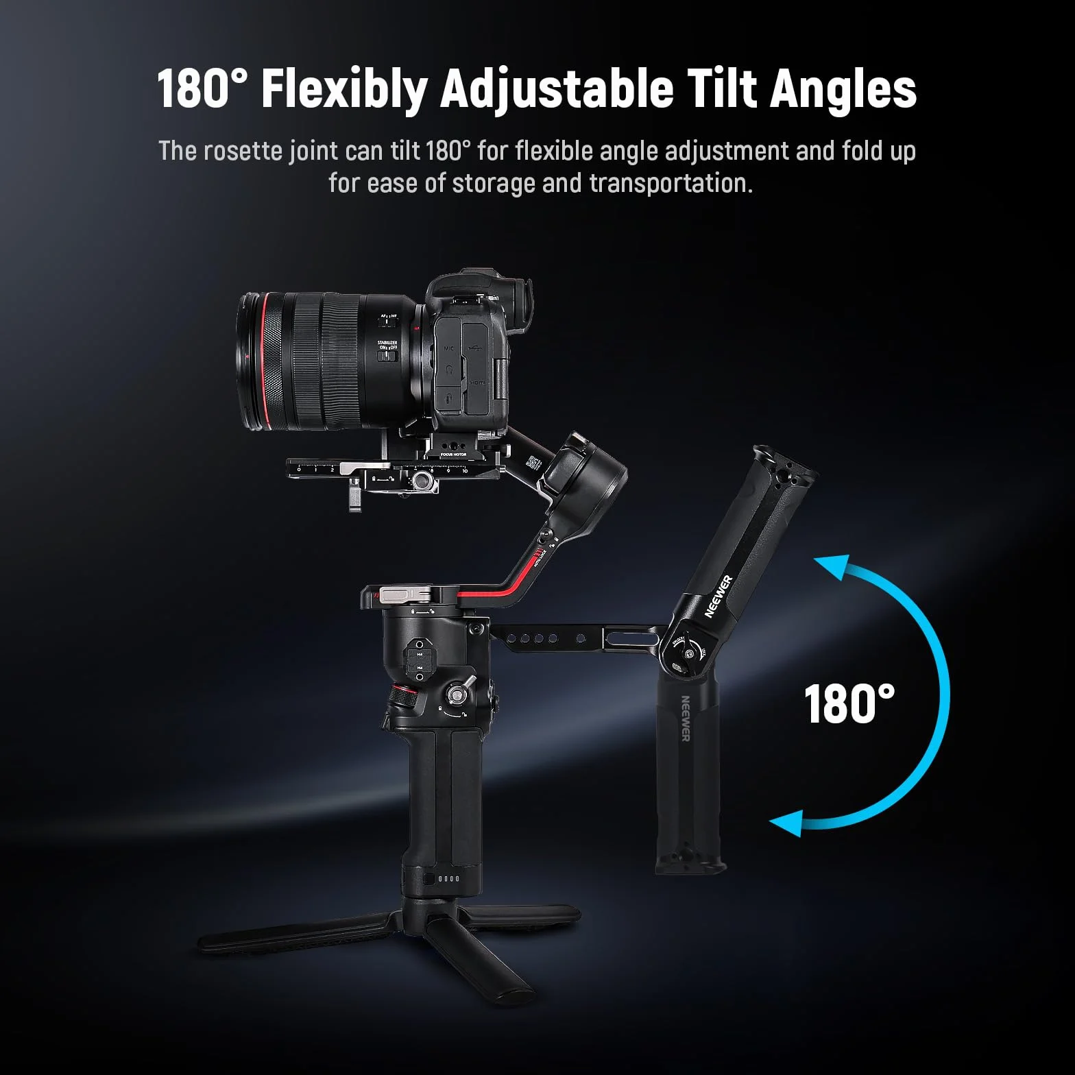 NEEWER RS4 RS3 regulowany uchwyt do zawieszenia gimbala z szyną NATO, kompatybilny z DJI RS4 RS4 Pro RS3 RS3 Pro RS3 Mini RS2 RSC2 Ronin-S Ronin-SC dla niskiego kąta strzału, maksymalne obciążenie 6