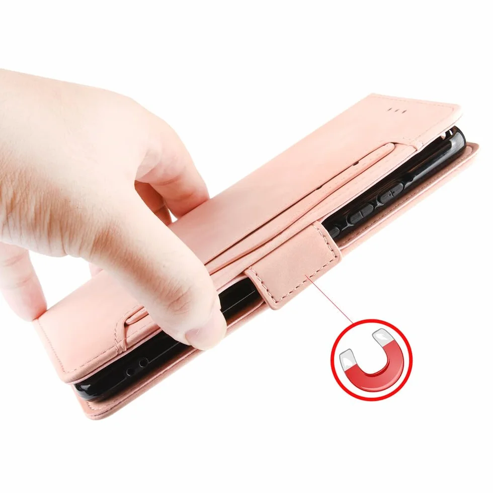 Generic etui kompatybilne z Samsung Galaxy S21 (kolor: czarny) Multi Wallet Skórzane etui z klapką Magnetyczne retro