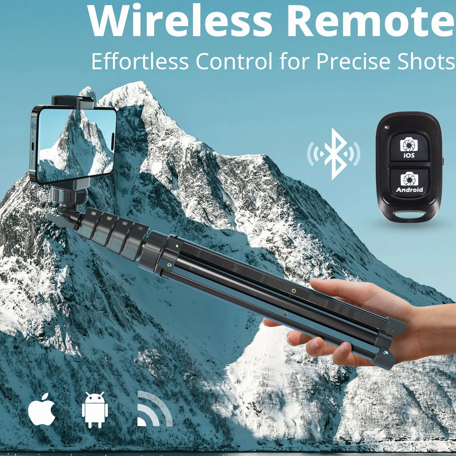 UBeesize Statyw do selfie157 cm do telefonu komórkowego, statyw do smartfona z możliwością przedłużenia i pilotem Bluetooth do telefonów iPhone i Android