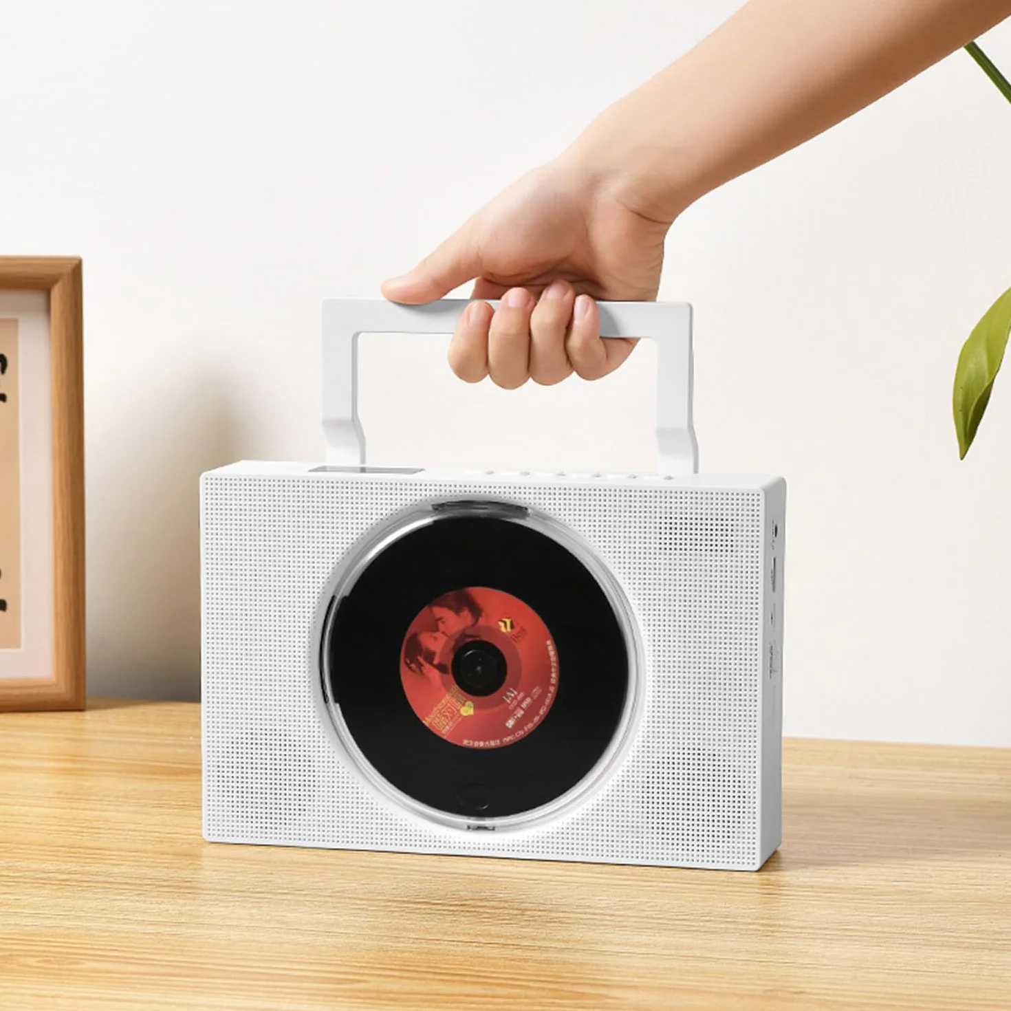 Przenośny odtwarzacz CD, Odtwarzacze CD Blutooth do ładowania, radio FM, z głośnikami 45 mm x 2, wiele trybów odtwarzania, do podróży, domowego biura