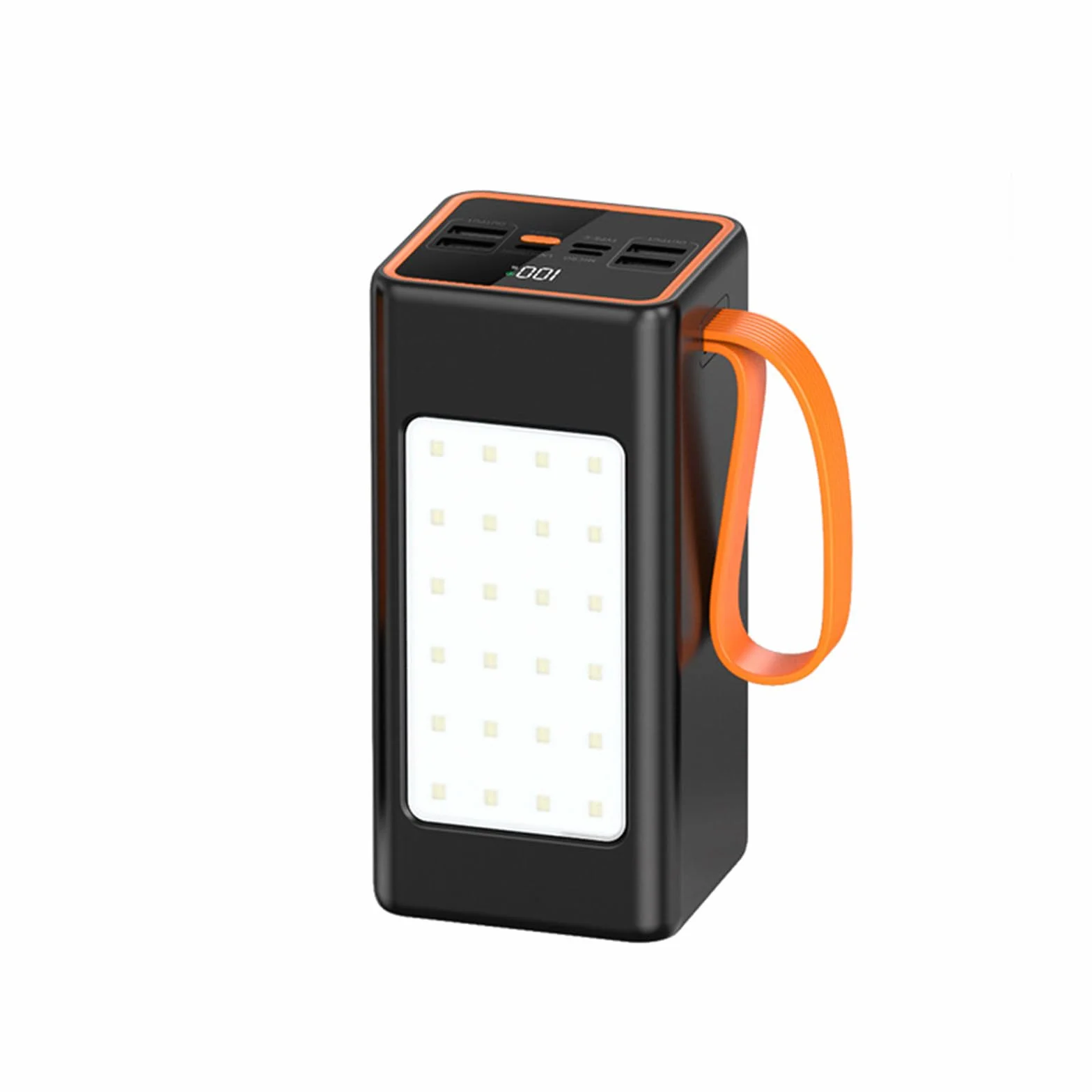 Powerbank Powerbank 50000 mAh Szybkie ładowanie z wbudowanym kablem Duża pojemność Lampa kempingowa na zewnątrz Mobilny zasilacz, Czarny-30000 mAh