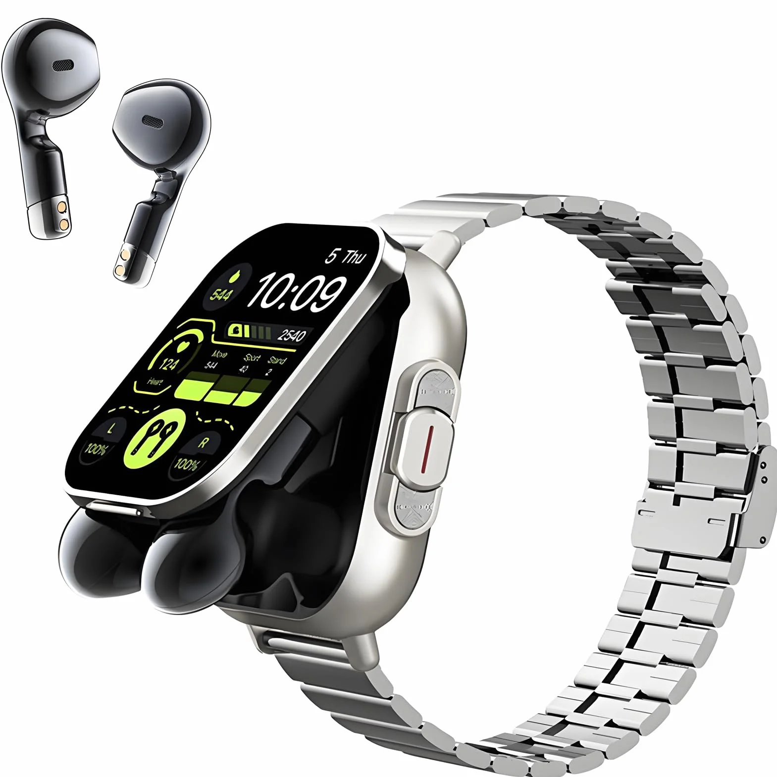 Denash 2 w 1 Smart Watch ze słuchawkami, 2,01" HD Smartwatch z funkcją telefonu, 100+ trybów sportowych, wodoszczelność IP67, zegarek sportowy z monitorem tętna, monitor snu, krokomierz, do systemu