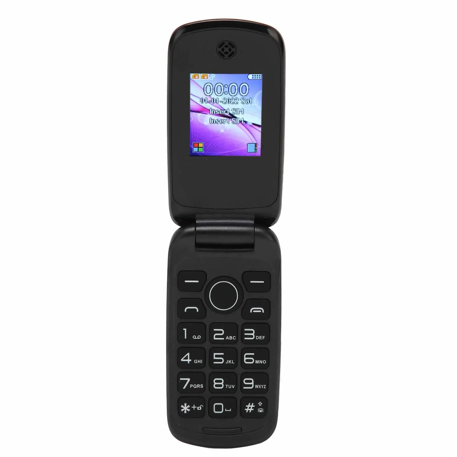 Telefon z klapką dla Seniorów Odblokowany, 3G LTE Dual SIM Telefon z Dużym Przyciskiem i Mocnym Głośnikiem Duże Klawisze i Diody LED Funkcja SOS Długi Czas Pracy Baterii, (Czarny)