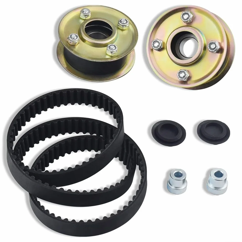 QOXEZY 131-4509 125-2532 Koło pasowe kosiarki i zestaw paska 120-3335 do pokładu dla Toro 76 cm do TimeMaster 76 cm, akcesoria do kosiarki, zawiera 2 x koło pasowe, 1 x pasek