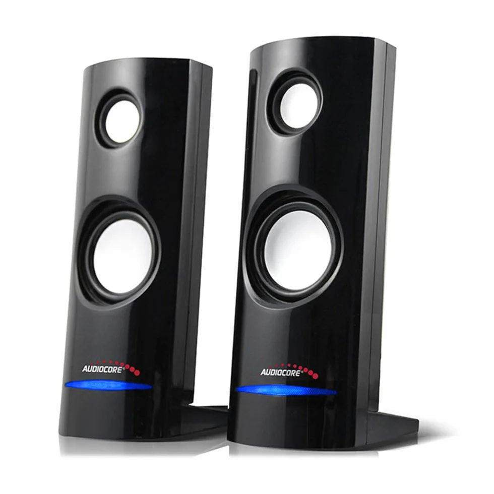 Audiocore AC860 Głośniki Stereo 2.0 Czarne Podświetlane LED Gamingowe USB 8W MiniJack