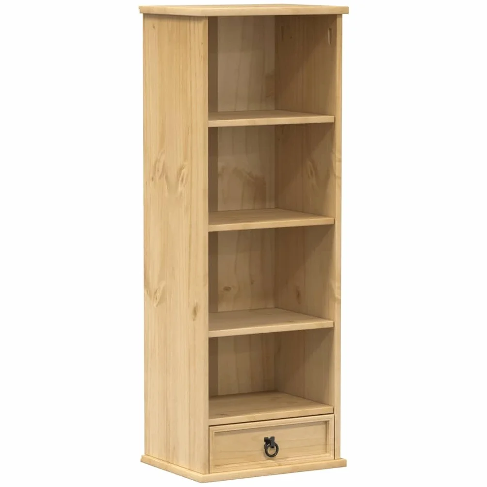 Générique Szafka na płyty CD z litego drewna sosnowego 40x30x110 cm | Szuflada i otwarte przegródki, przechowywanie płyt CD i DVD, wielofunkcyjne do biura lub sypialni, w zestawie uchwyt ścienny