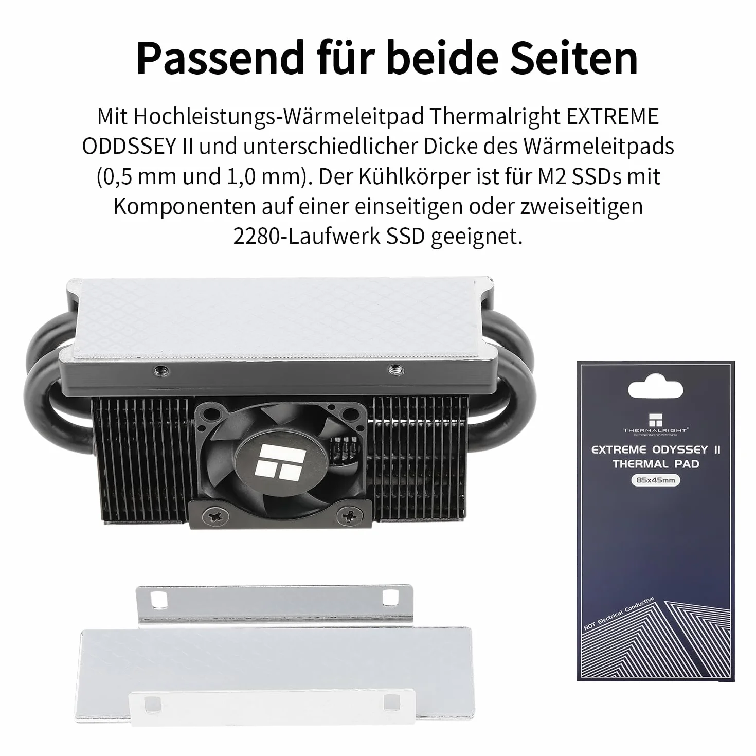 Thermalright HR10 2280 PRO Black radiator SSD, dwustronny radiator, z małym i szybkim wentylatorem PWM, podkładka termiczna do komputera i komputera SSD 2280, wysokowydajna chłodnica SSD