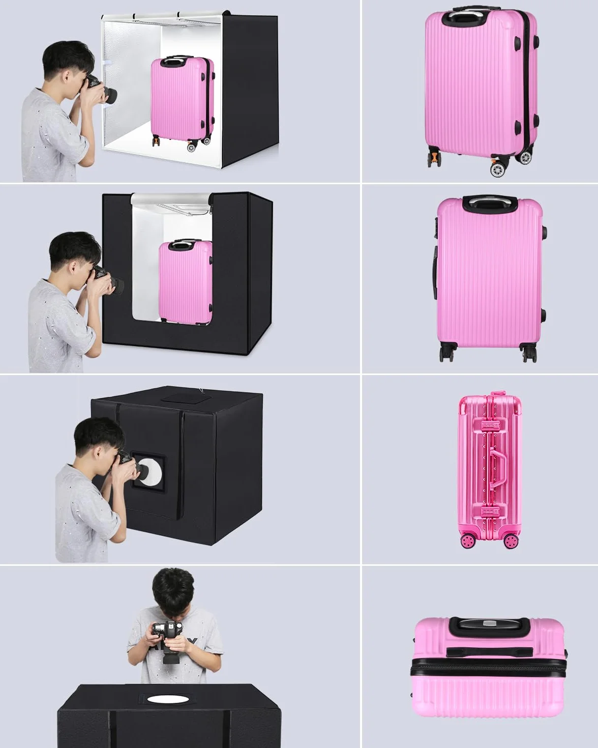 PULUZ Przenośne pudełko na światło 31 cali do studia fotograficznego z 156 diodami LED i 3 kolorowymi tłami fotograficznymi