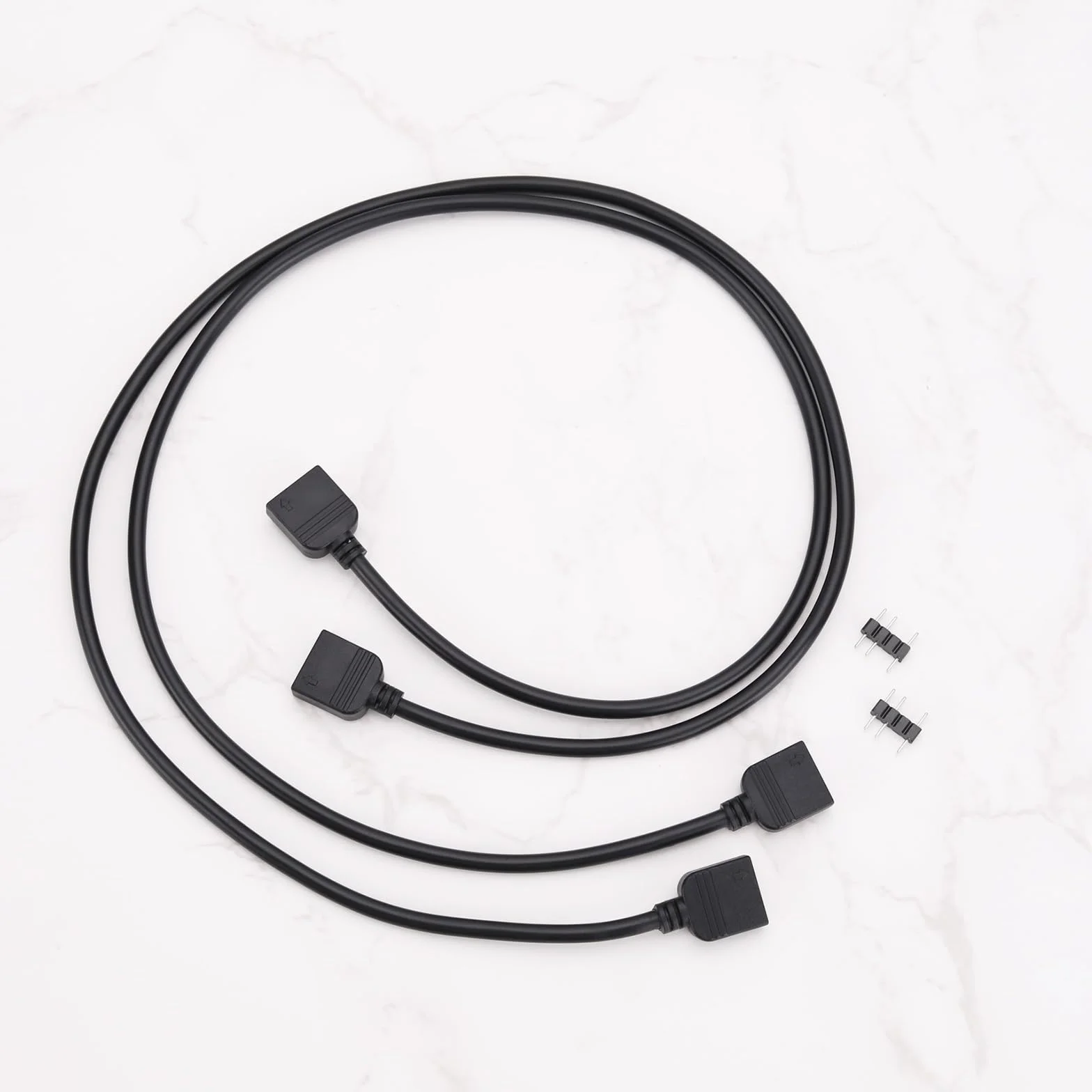 3-pinowy kabel bocznikowy RGB żeński do żeńskiego, długość 50 cm, przedłużacz 5 V, kompatybilny z taśmami RGB 5050 3528 lub wentylatorem RGB, komponenty komputerowe
