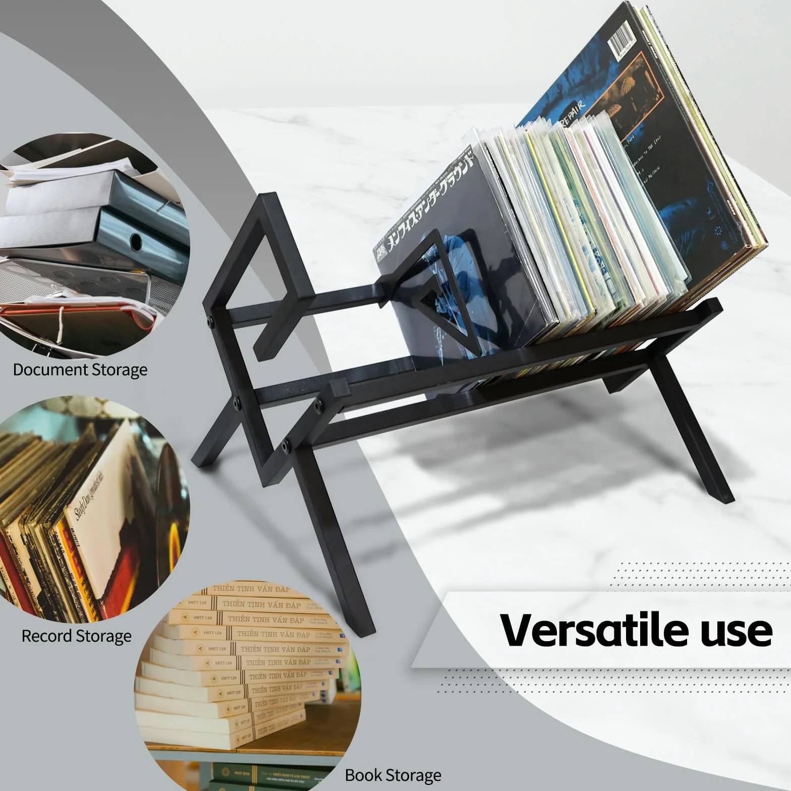 Stojak do przechowywania płyt CD CD Display Frame Magazine Placement Rack For Arrangement Metal Desktop Creative Bookshelf Record Storage Rack Stojak na płyty(Mały)