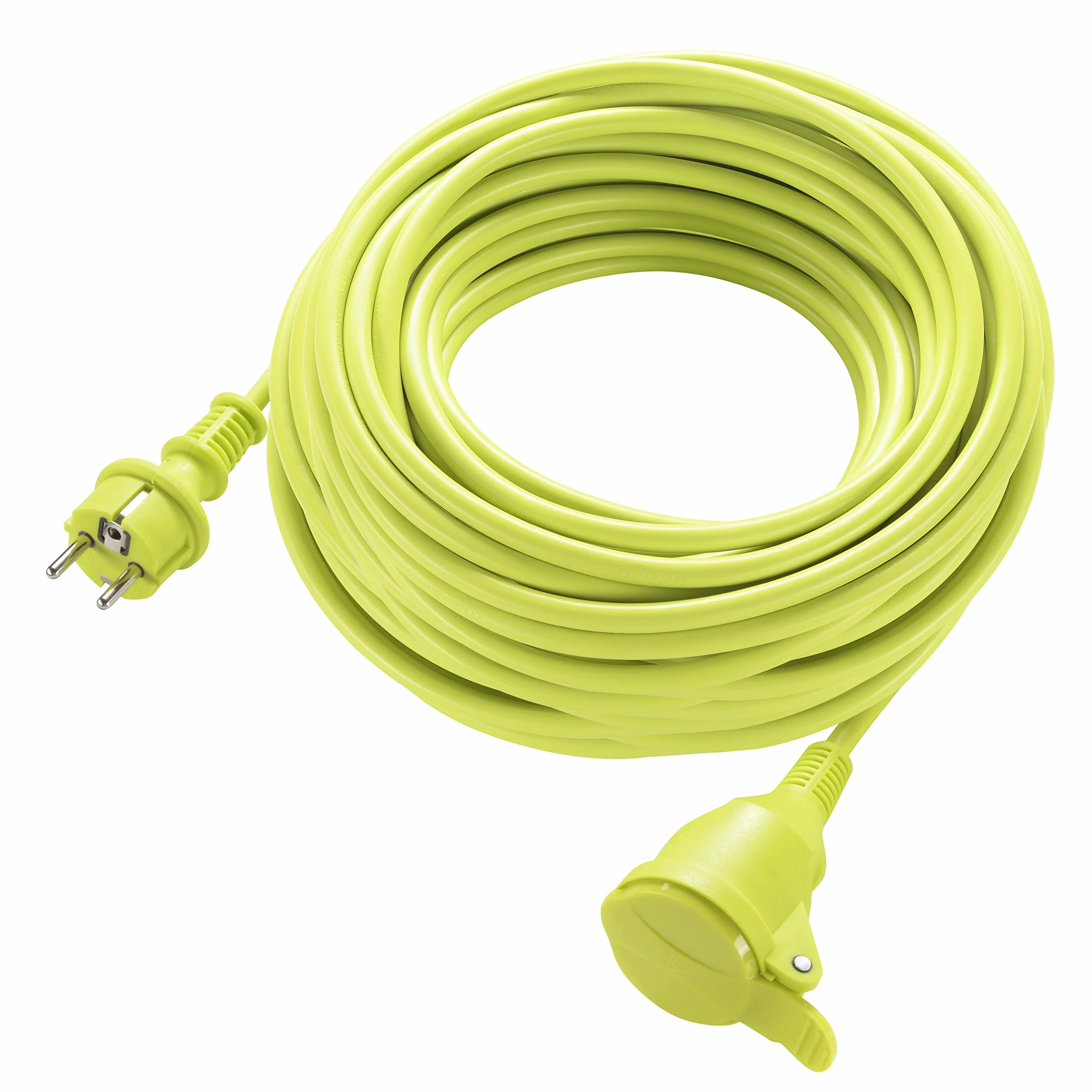 Masterplug Przedłużacz 40 m, IP44 kabel z ogrodem, przedłużenie placu budowy, 16 A do 3000 W, kabel zielony 3 G1,5 mm²