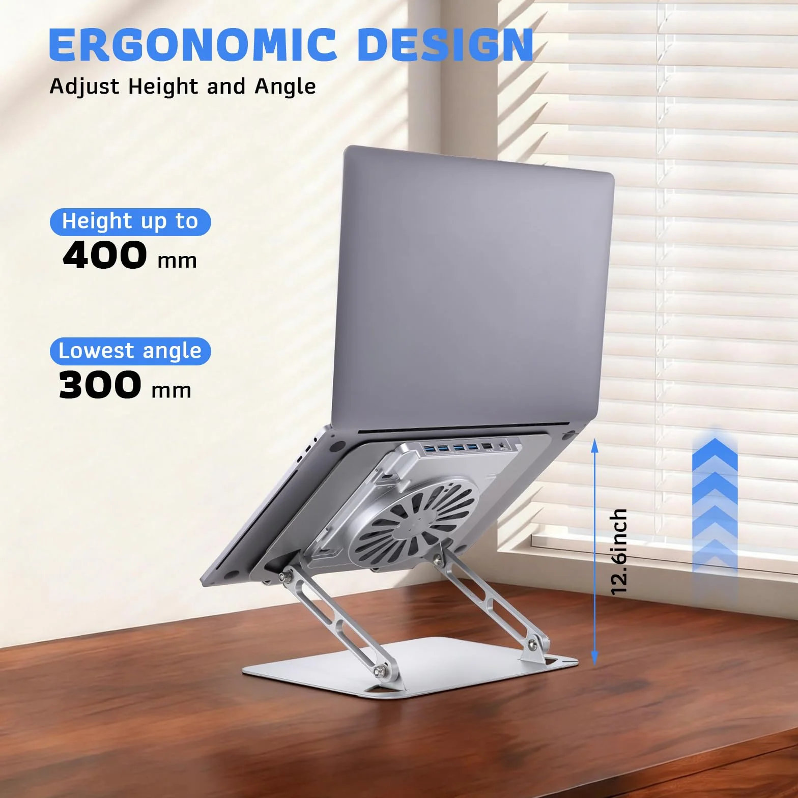 Podkładka chłodząca do laptopa dla graczy, płynna obsługa dotykowa, chłodzenie laptopa o przekątnej ekranu 13-16", obracana o 360°, nośność 10 kg i cicha praca 18 dB