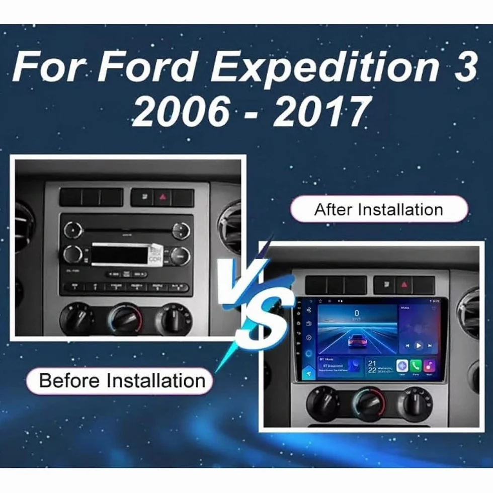 Radio Samochodowe dla Ford Expedition 3 2006-2017 9 Inches Android 15 Wyświetlacz Samochodowy Steering Wheel Controls Do, 8 Core 2G+64G