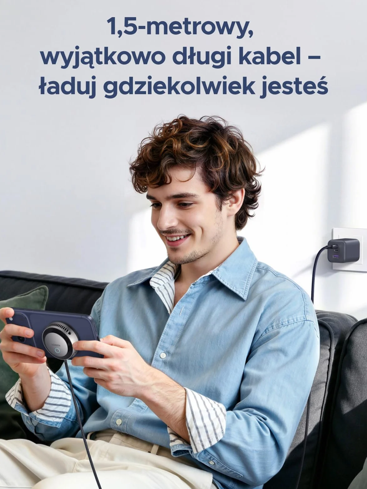 UGREEN Magflow Pro, magnetyczna podkładka ładująca Qi2 25 W | z aktywnym chłodzeniem, 1,5-metrowym plecionym kablem, kompatybilna z MagSafe dla iPhone'a 17/16