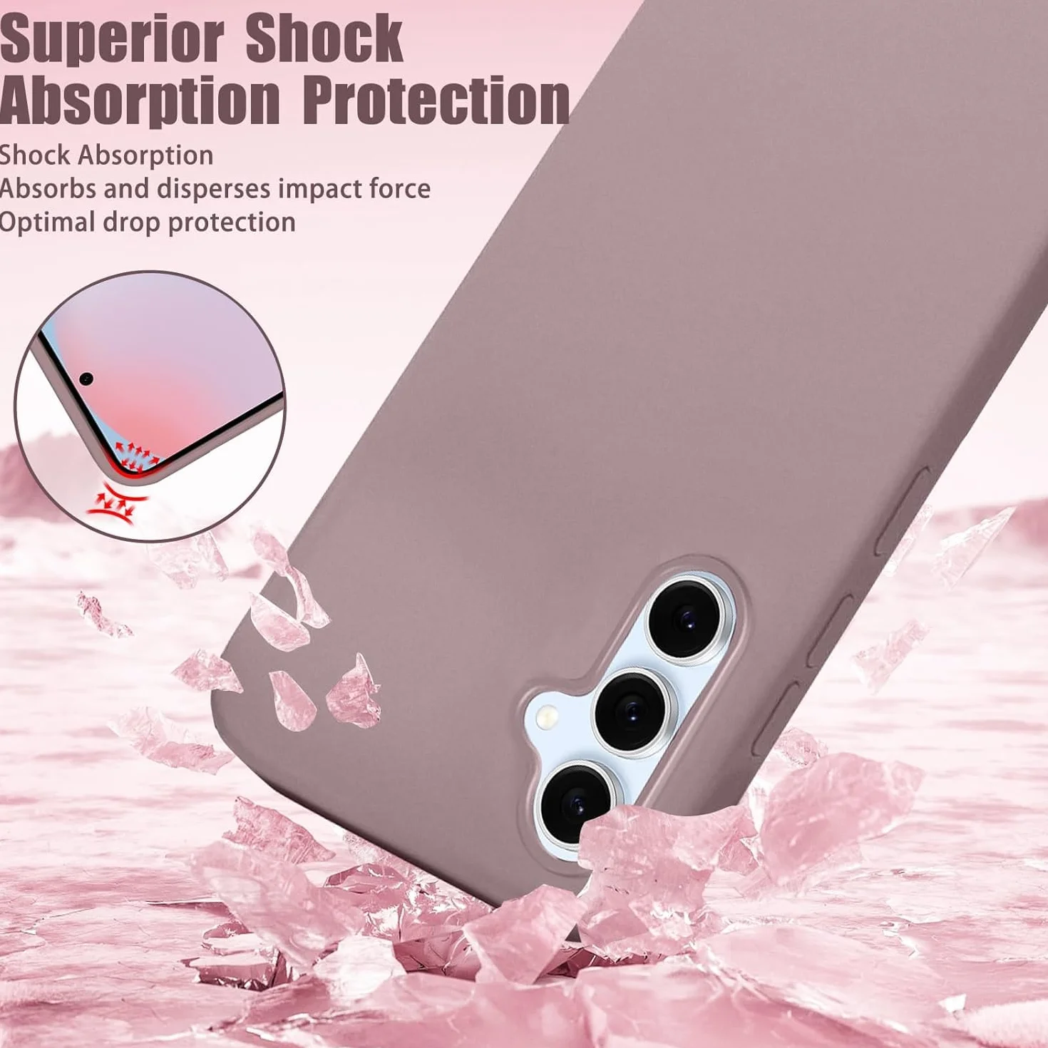 Łańcuszek etui kompatybilne Samsung Galaxy A56 5G ochronne z paskiem różowe
