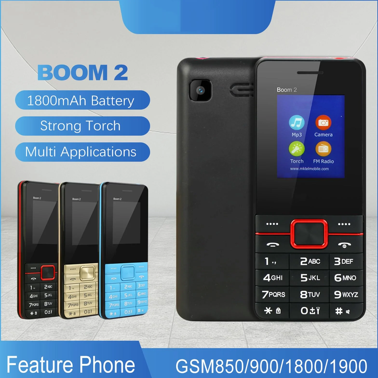 Podstawowy telefon komórkowy dla osób starszych, telefon komórkowy 2G z dużym przyciskiem, odblokowany, standard sygnału GSM, obsługa kart dual SIM + SD,Blue