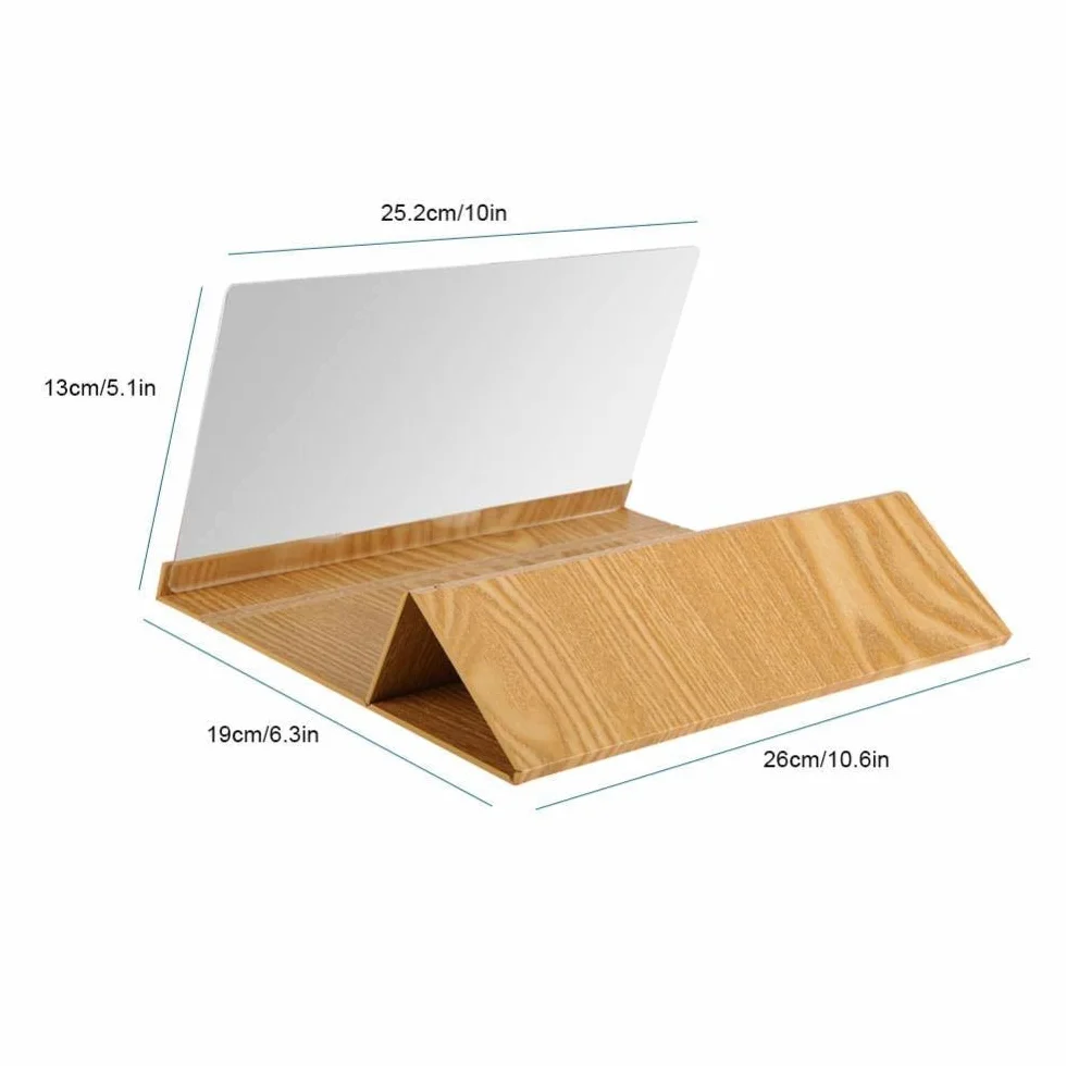 Lupa ekranu 30.0 cm do smartfona, lupa 3D, ekran projektora do filmów, filmów i gier (czarna)