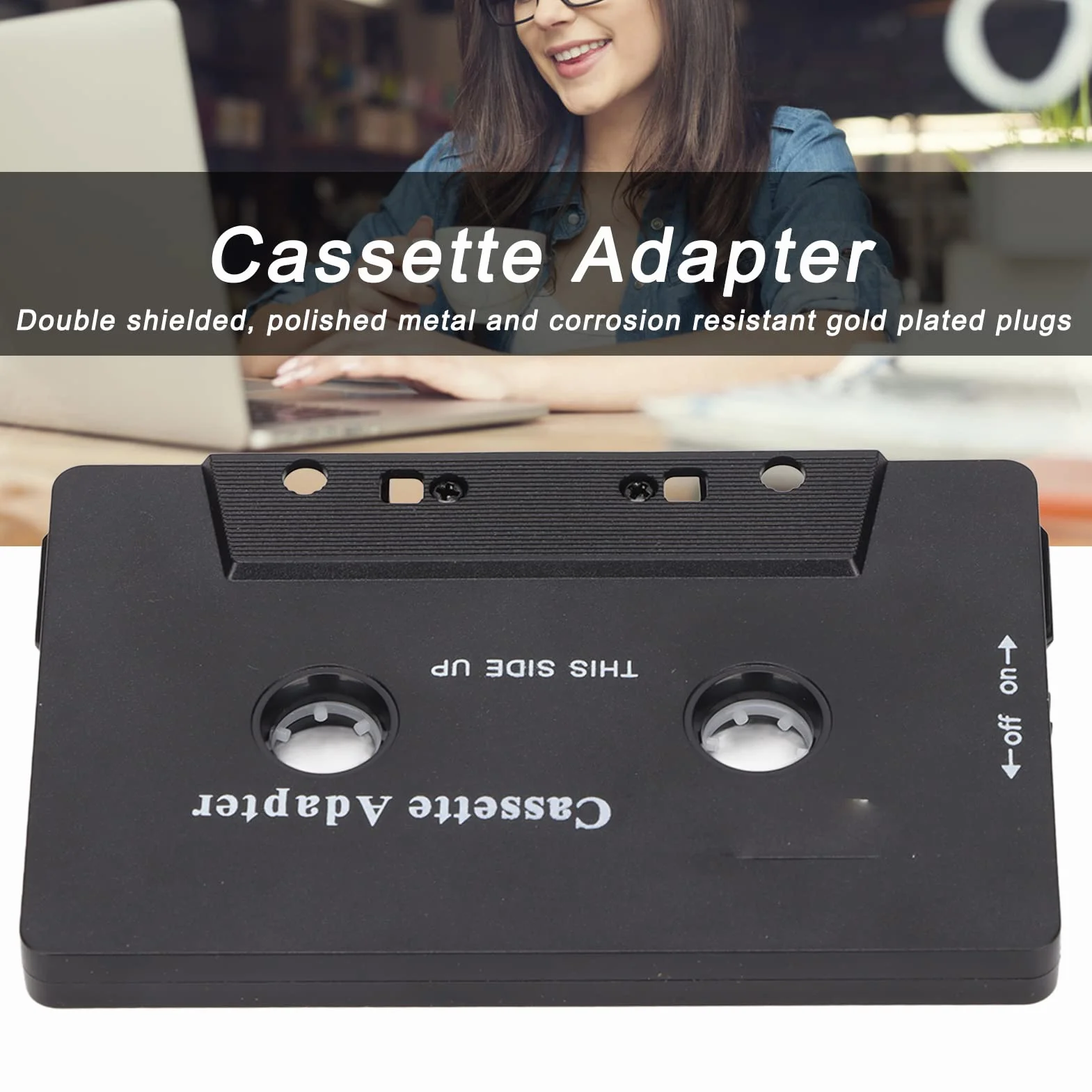 Adapter Kasetowy Bluetooth Redukcja Szumów Stereo High Fidelity Tape Aux Receiver do Tabletu Samochodowego