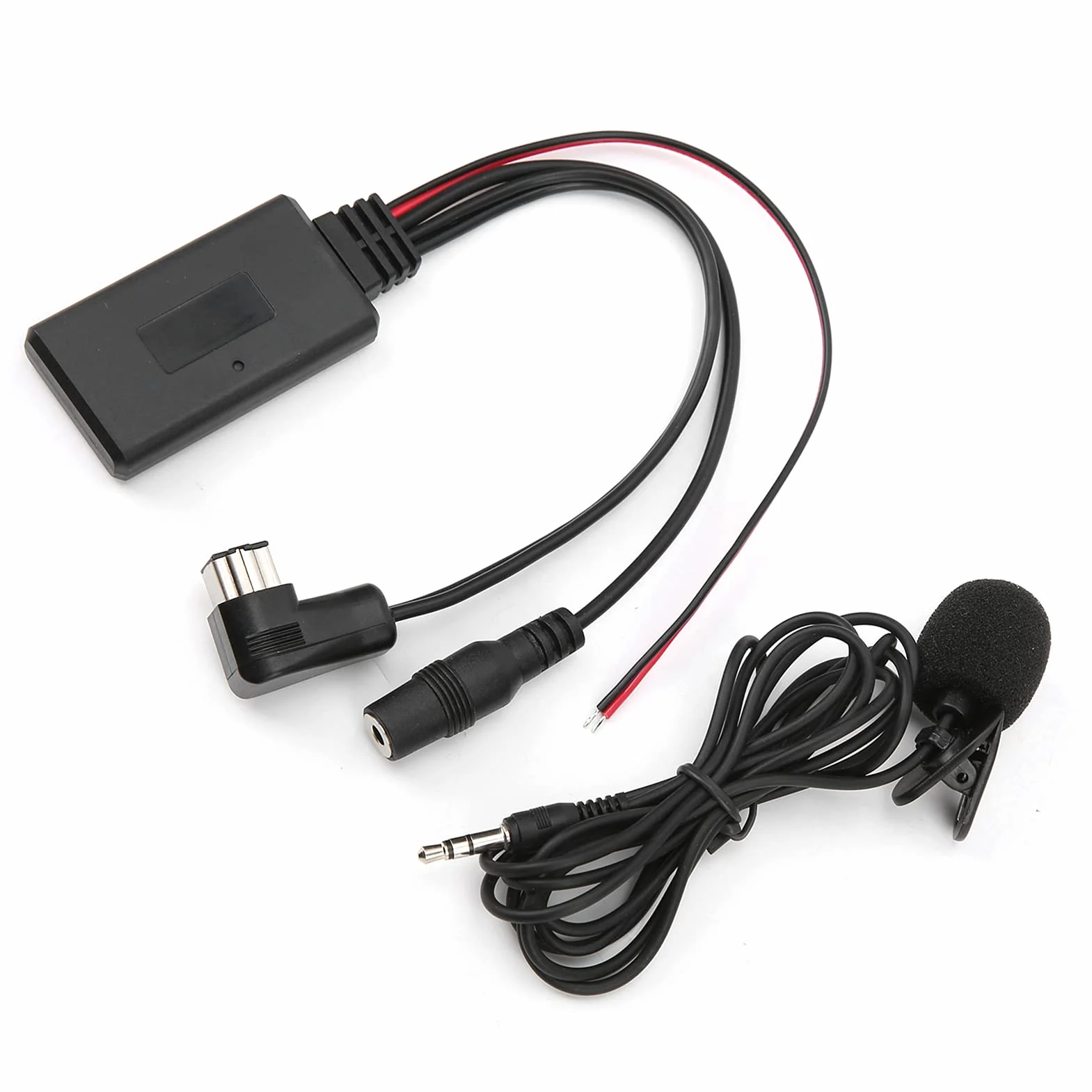 Akozon Kabel Audio AUX, Samochodowy Mikrofon Stereofoniczny Bluetooth 5.0 z Zamiennikiem Kabla Audio AUX do Radia Pioneer IP-BUS Adapter AUX