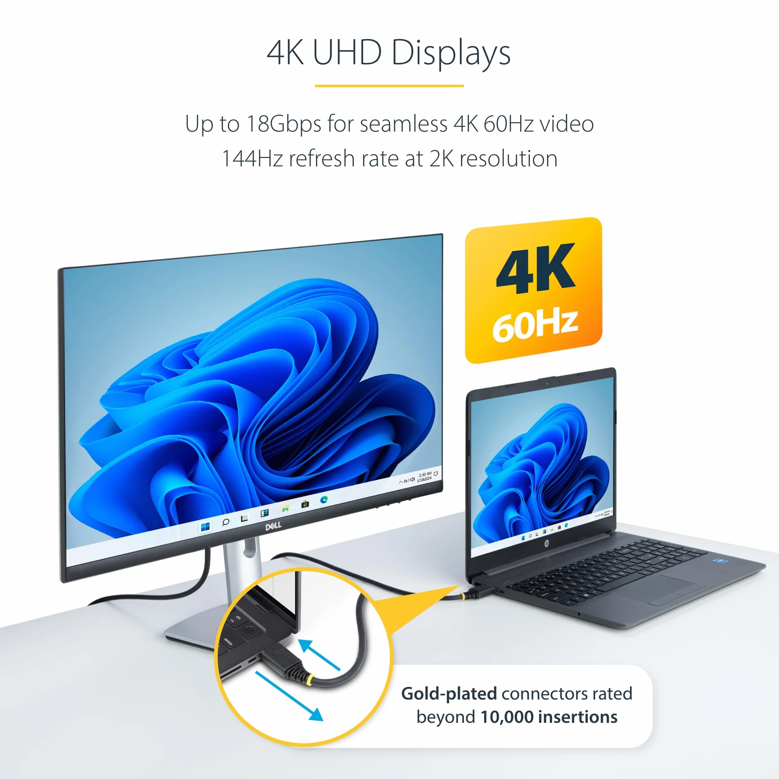 StarTech.com Aktywny kabel HDMI o wysokiej prędkości, 10 m, 4K 60 Hz/1440p 144 Hz, 18 Gb/s, przewód UHD HDMI 2.0, kurtka TPE