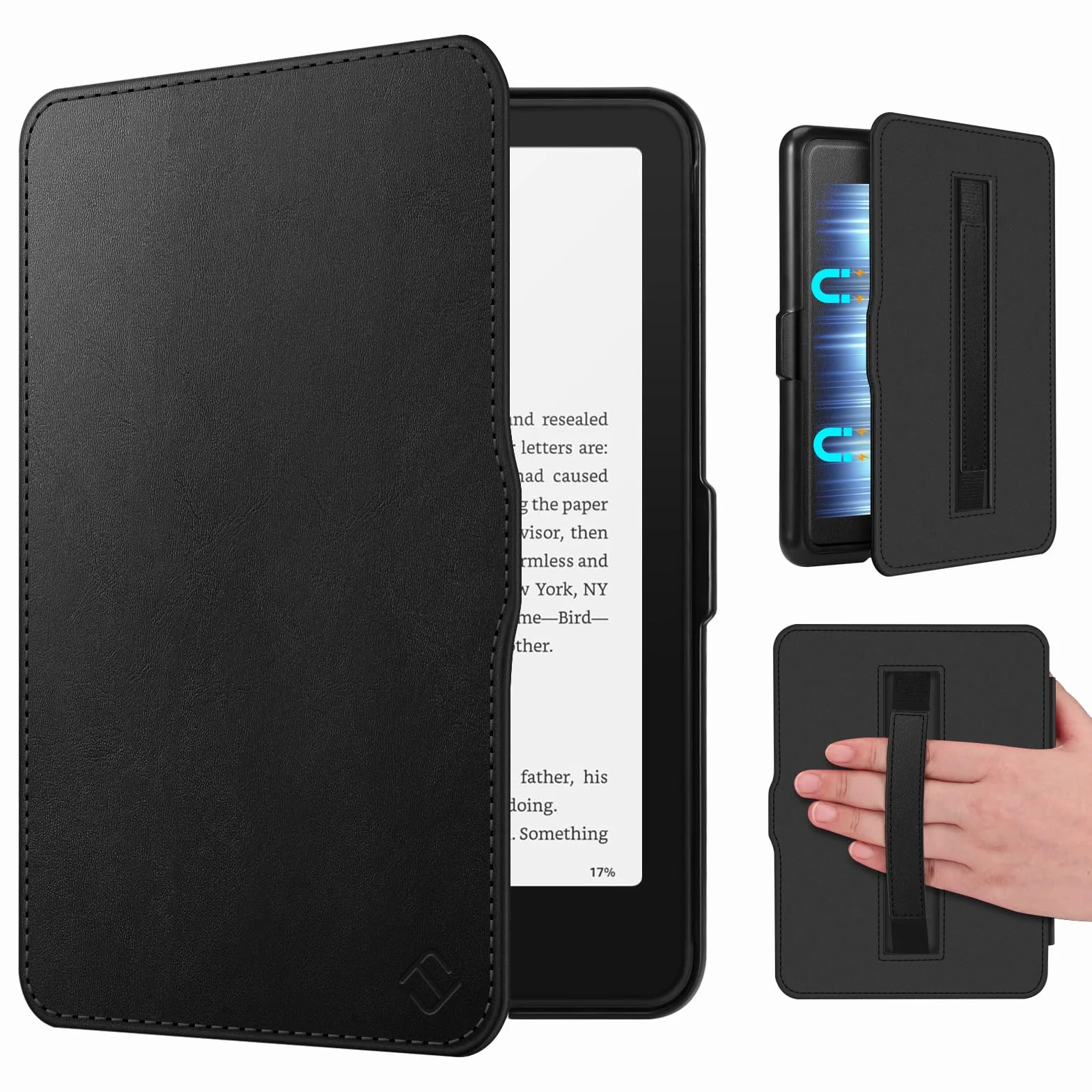 Fintie Etui z paskiem na rękę do Kindle Paperwhite (12. generacji) i Kindle Colorsoft/Paperwhite Signature Edition 2025/2024, lekkie etui z funkcją Auto Sleep/Wake, czarne