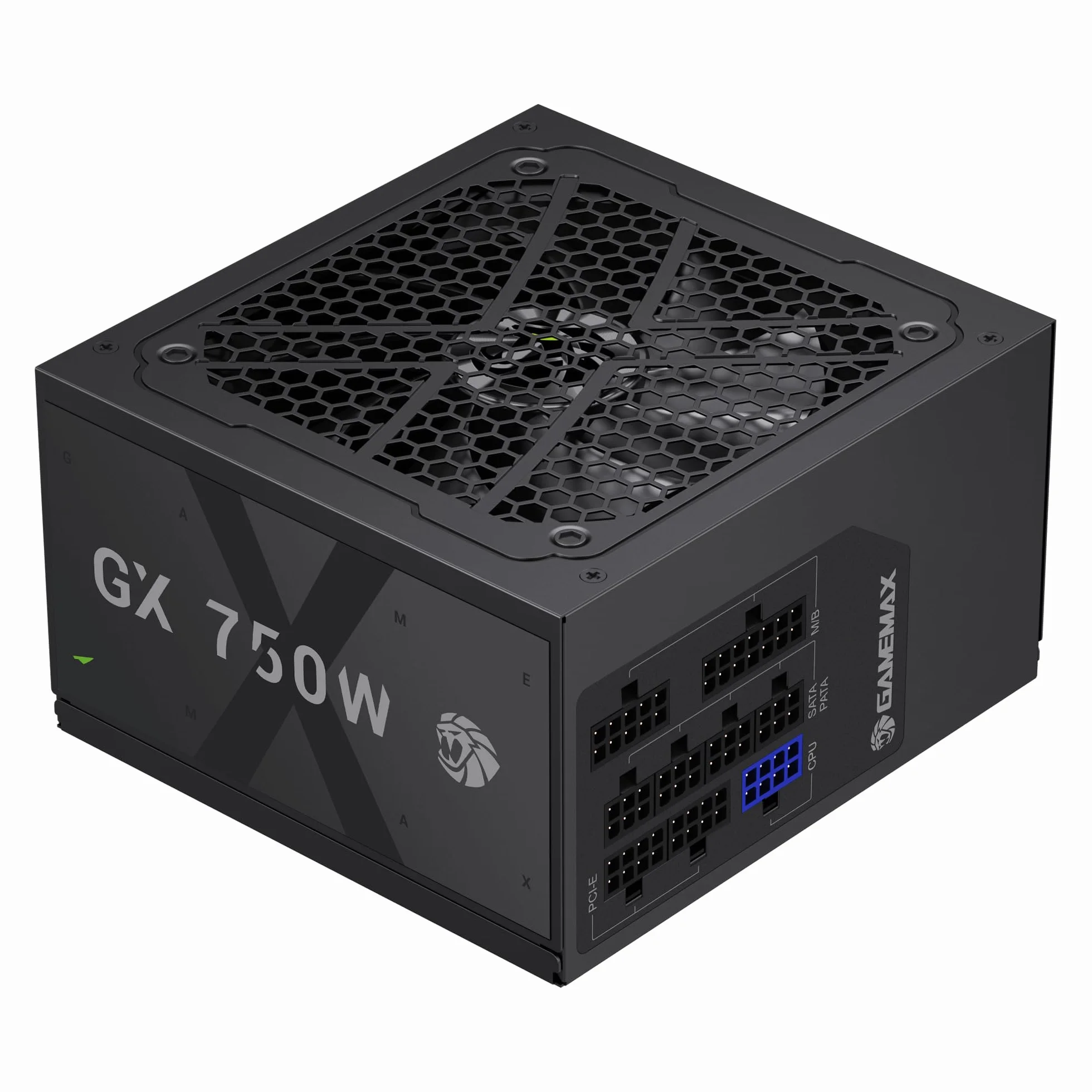 GAMEMAX GX 750GF Zasilacz PC 750W Pełnie Modułowy ATX 3.0, Wsparciem PCIe 5.0, 80 Plus Gold, Wszystkie Kondensatory Stałe, Wentylator FDB o Wymiarach 120mm, 10-Latowa Gwarancja, Czarny
