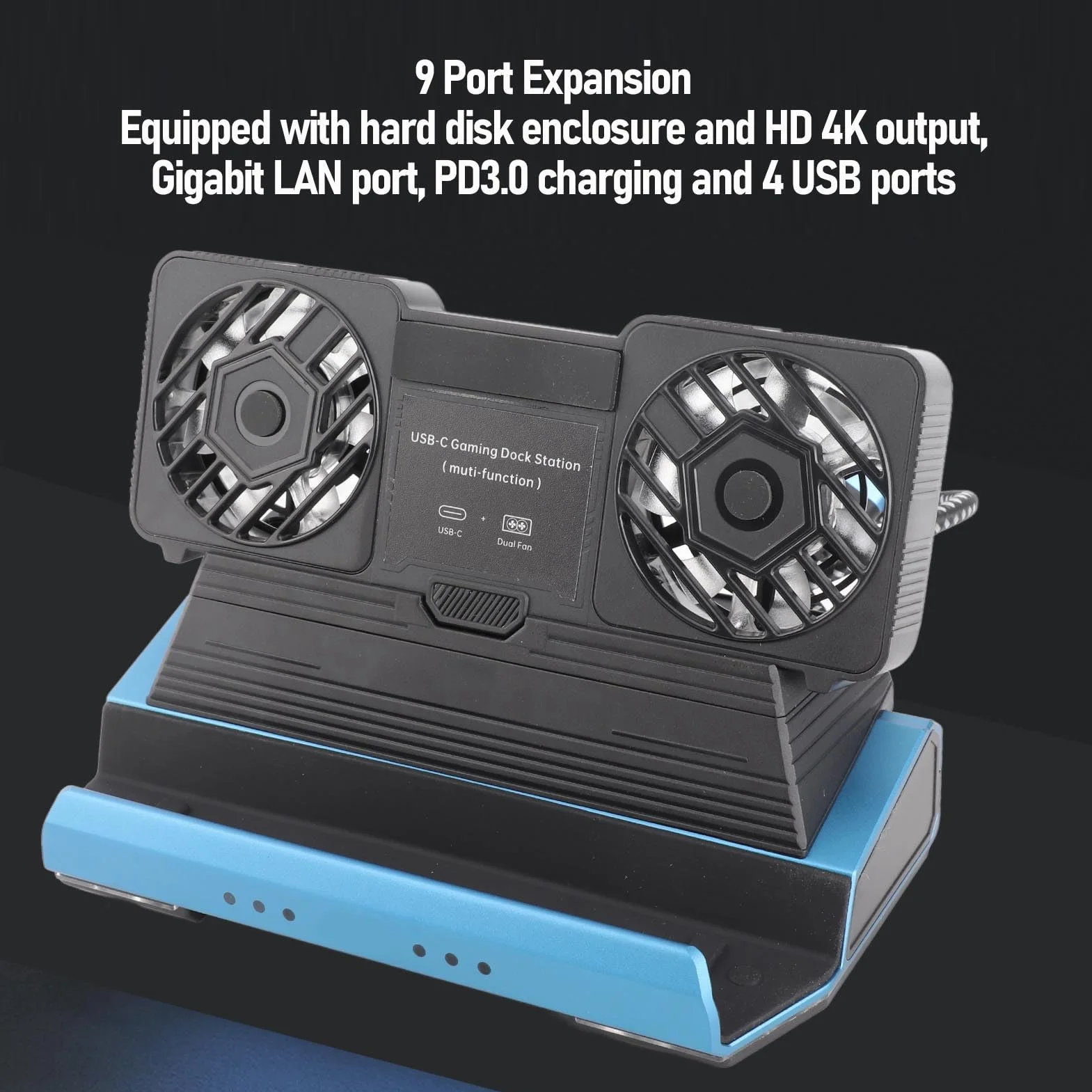 Fabater Stacja Dokująca 9 w 1 do Steam Deck Szybki Koncentrator Multimedialny RGB do Konsol Gier Urządzenia Przenośne Stop Aluminium