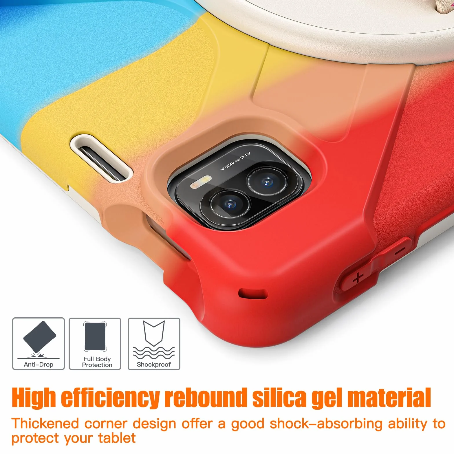 Etui na Xiaomi Pad 5 / Pad 5 Pro z uchwytem na długopis 11 cali 2021, wytrzymałe, odporne na wstrząsy etui ochronne z obrotowym paskiem na rękę o 360, pasek na ramię, kolor czerwony