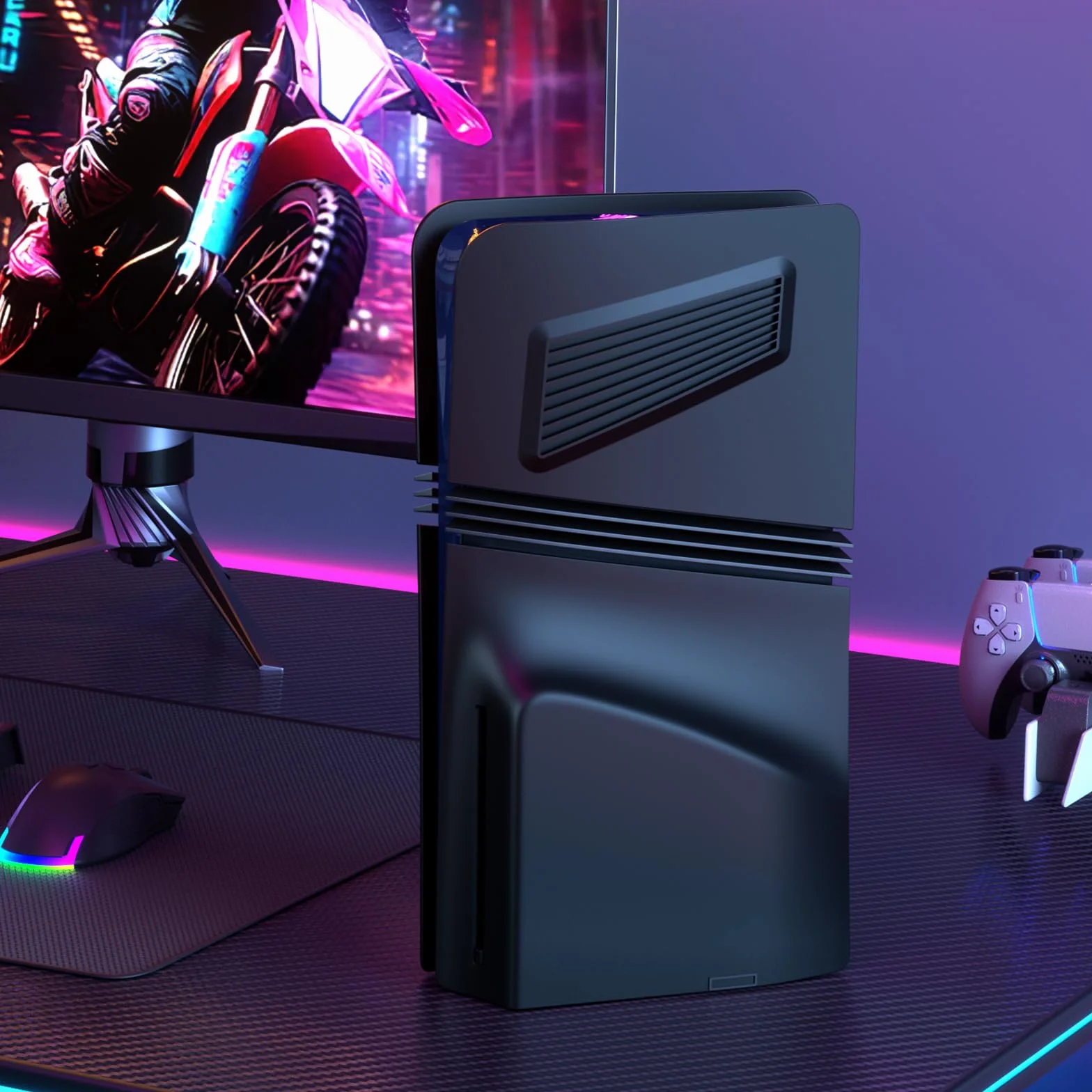 InnoAura P5 Pro Cover for Disc Edition - Płyta czołowa z rowkiem wentylacyjnym i filtrem przeciwpyłowym, odporna na zarysowania i kurz ochrona na dysk 2024 (czarny)