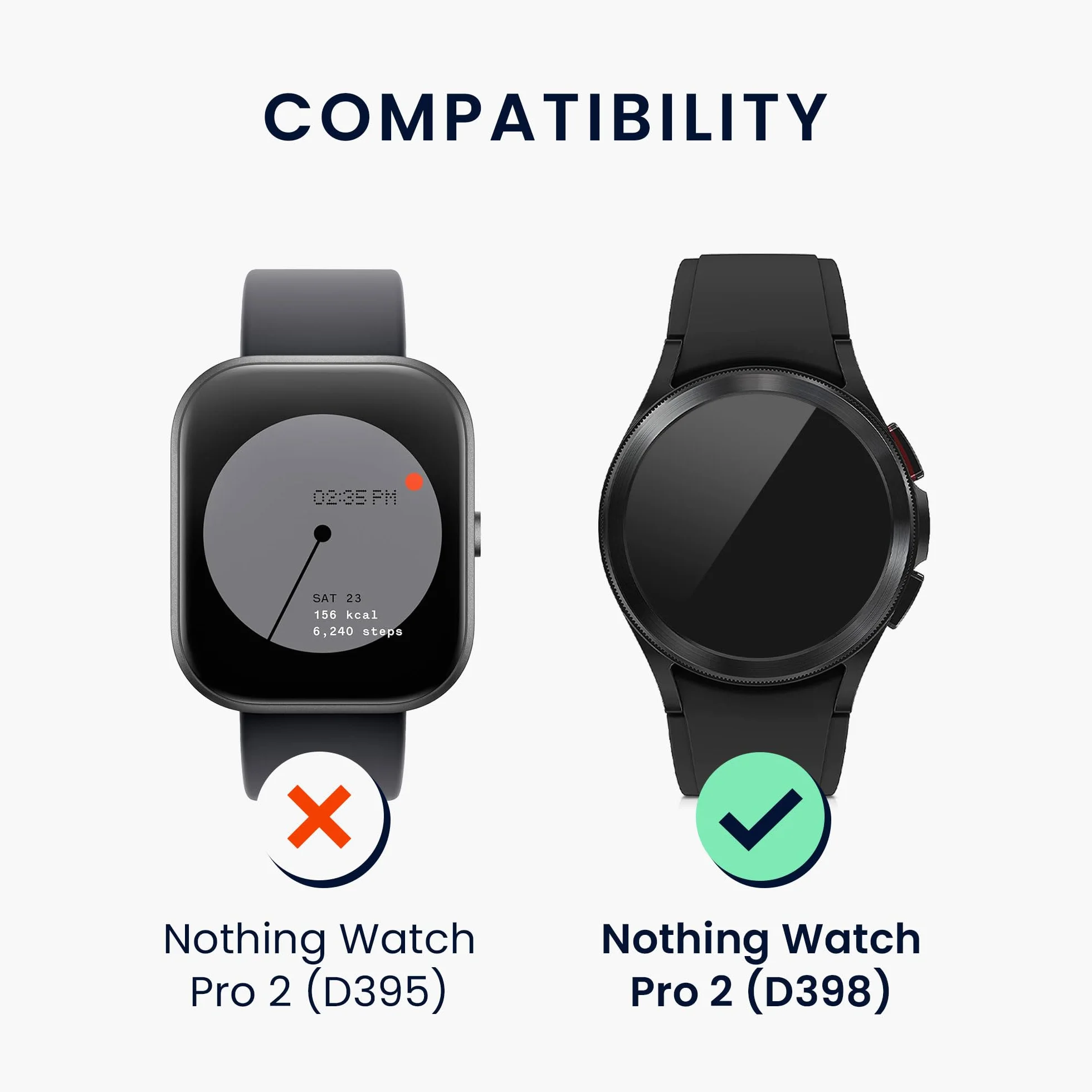 kwmobile Samoprzylepny pierścień ochronny do CMF by Nothing Watch Pro 2 (D398) - Ramka smartwatcha szaro-zielona