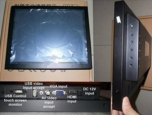 GOWE 12 cali 4:3 ekran dotykowy monitor do maszyny, 1024 * 768, HDMI VGA AV wejście USB metalowa obudowa, powierzchnia wodoodporna