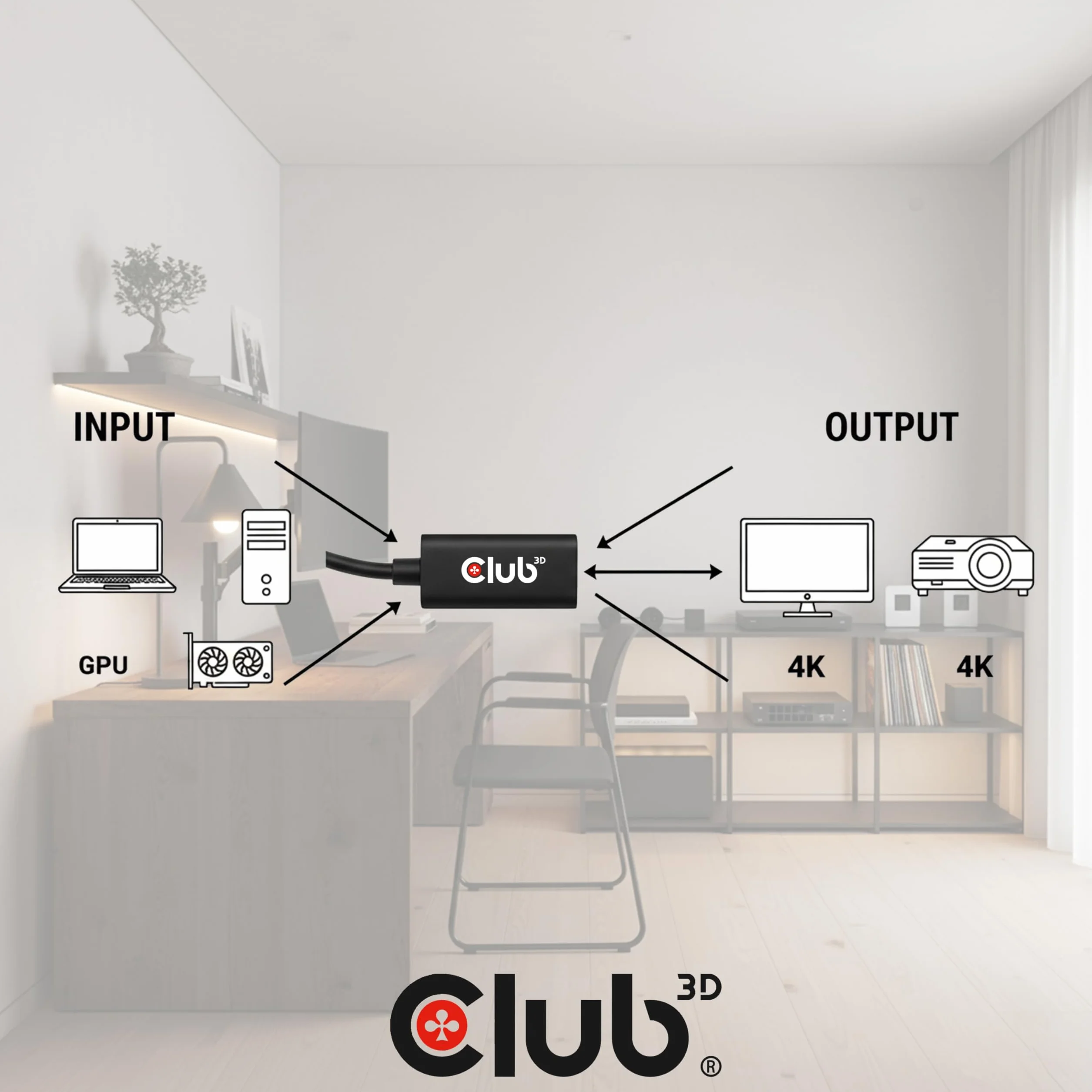 Club 3D CAC-1080 DisplayPort 1.4 na HDMI 2.0a HDR aktywny czarny