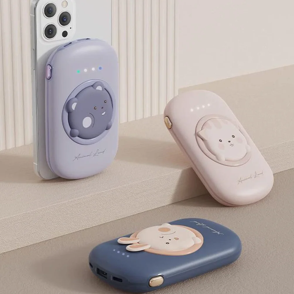 Powerbank Powerbank z kablem Ładne szybkie ładowanie Magnetyczna przyssawka Ładowanie bezprzewodowe Przenośny współdzielony akumulator do telefonu komórkowego (kolor: fioletowy)