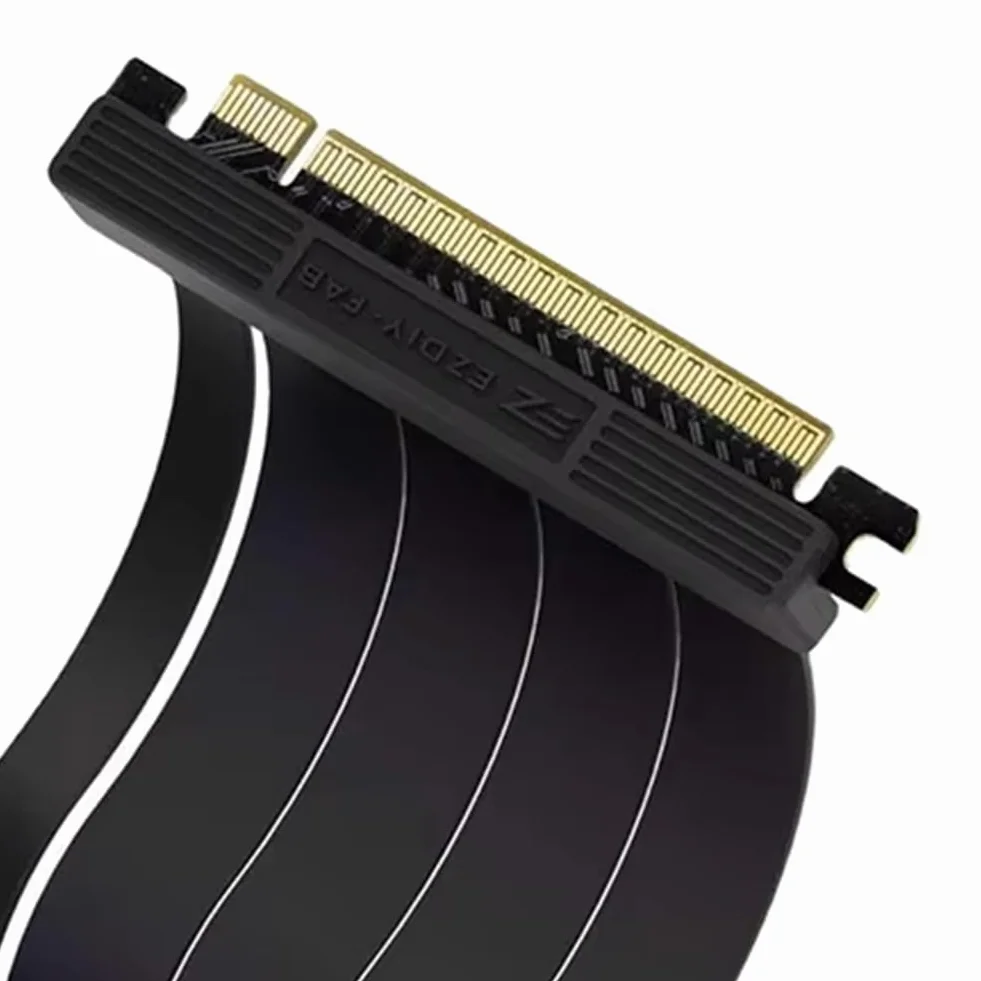 Pionowy uchwyt montażowy GPU z kablem PCI-E 4.0 X16, kabel riser, zestaw obsługi karty graficznej, kąt prosty 90 stopni, biały