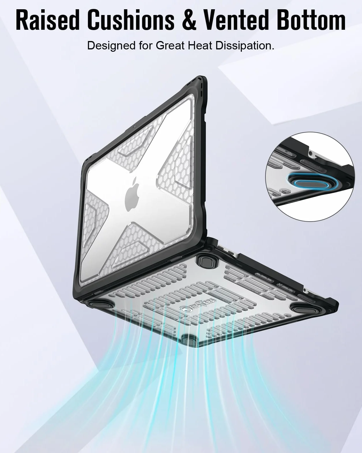 Fintie Etui kompatybilne z MacBook Neo 13 cali A3404 z chipem A18 Pro 2026 - wytrzymałe hybrydowe etui ochronne z TPU, przezroczyste
