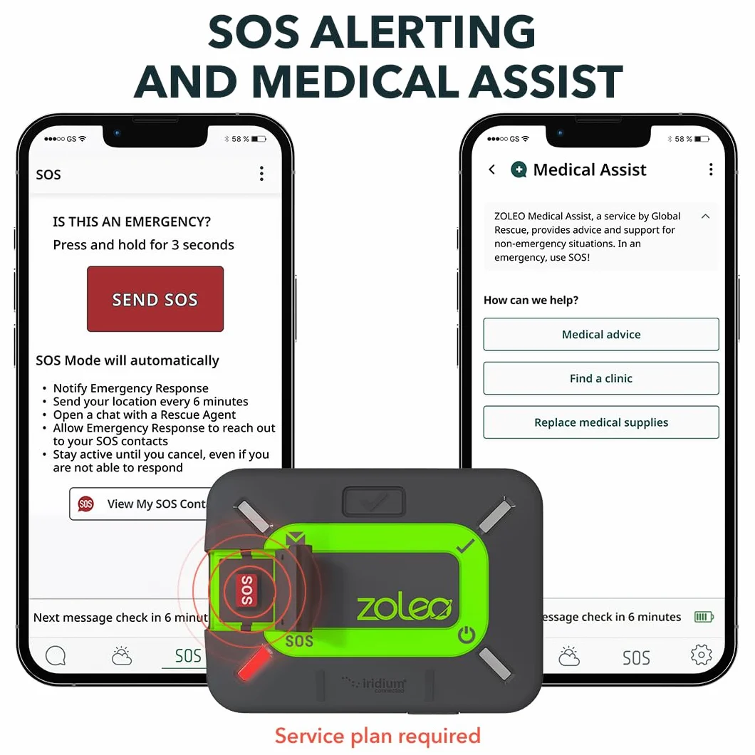 ZOLEO Dwukierunkowy komunikator satelitarny – globalne wiadomości SMS i e-mail, alarmowanie SOS alarmowe, odprawa i lokalizacja GPS - akcesoria do smartfona z systemem Android i iOS